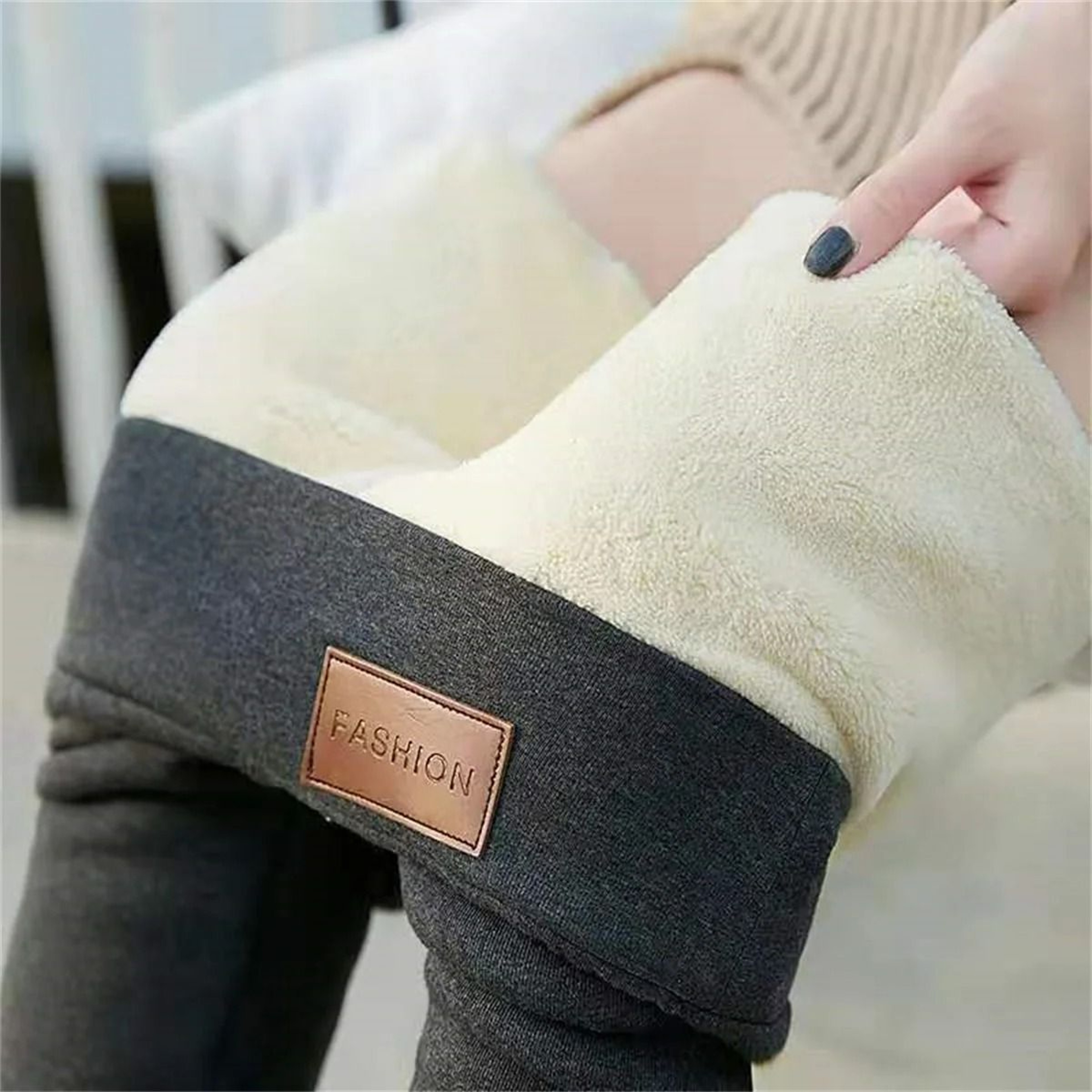 Thermal Lambwool High Waist Winter Leggings With Pocket Butt Lift Thick Fleece Pants 13