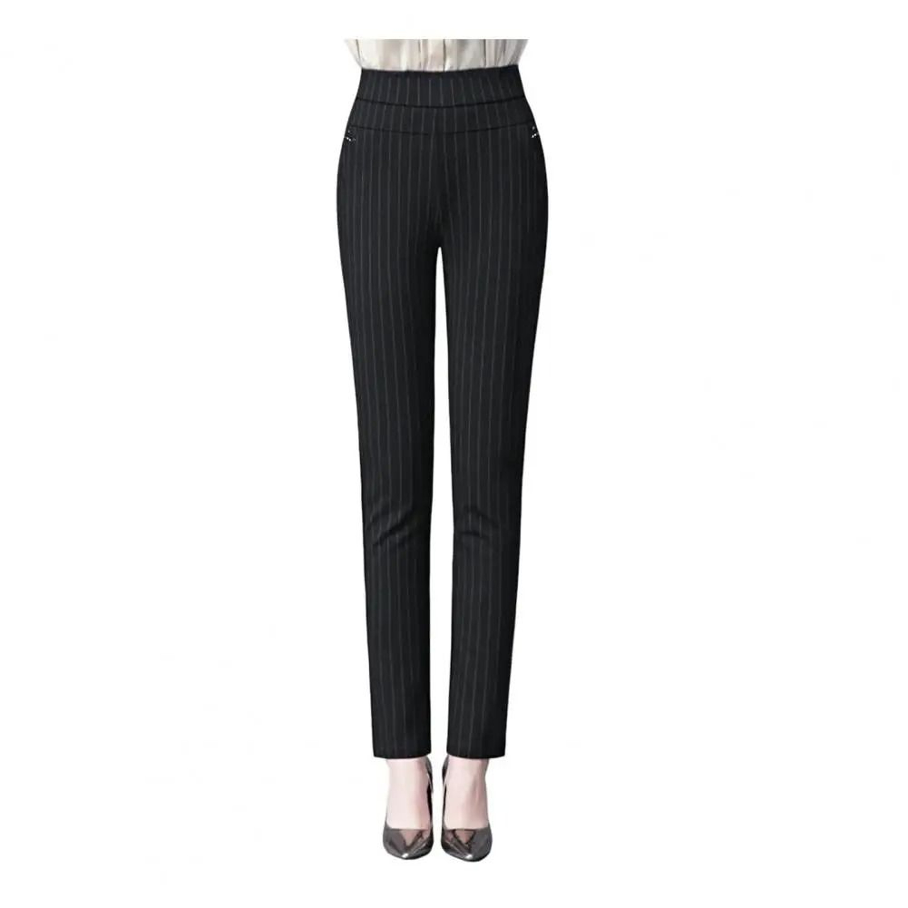 Women High Waist Stretch Slim Pencil Pants Casual Spring Trousers 7