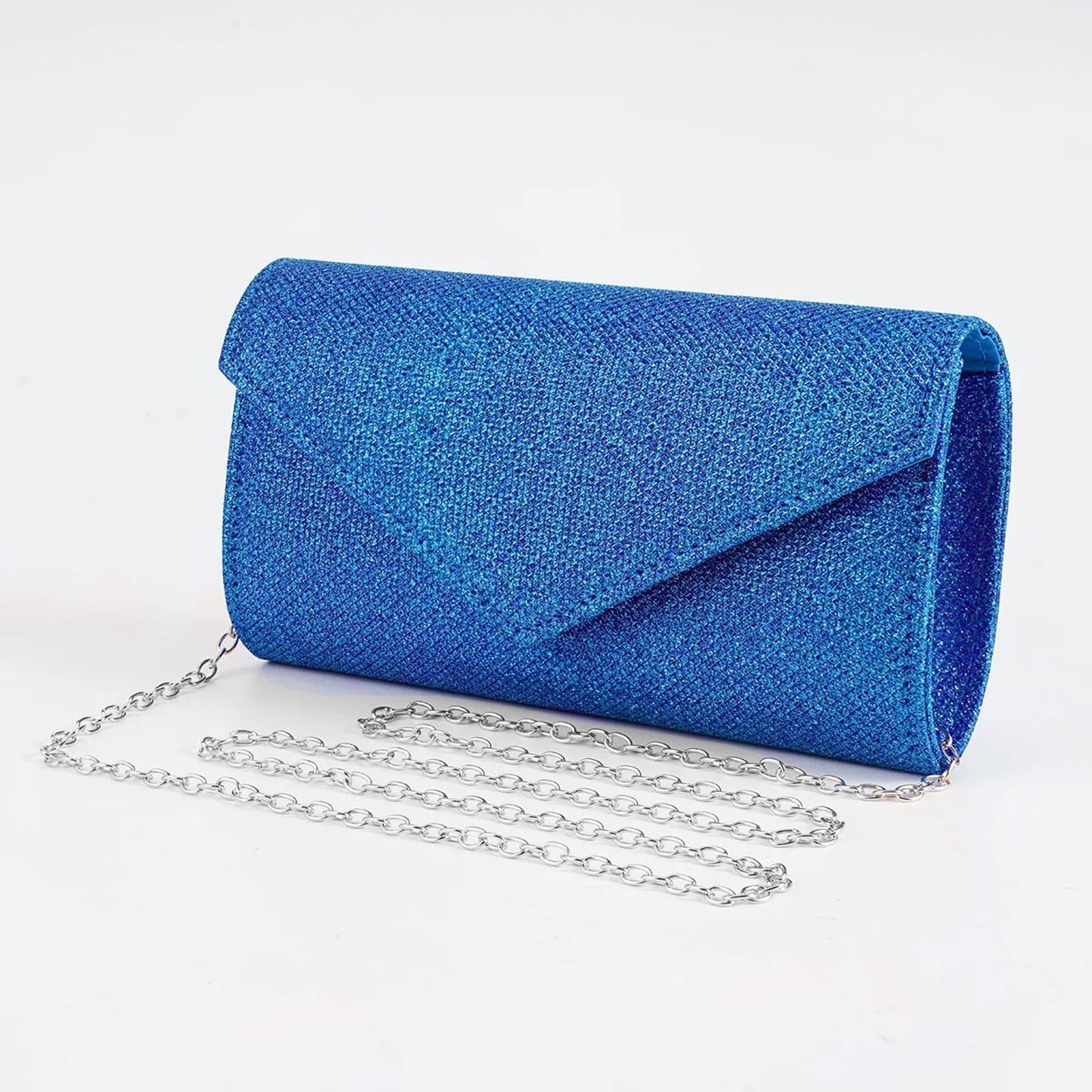 Elegant Silver Glitter Envelope Evening Bag  Shiny Ladies Chain Shoulder Bag For Weddings  Parties 7