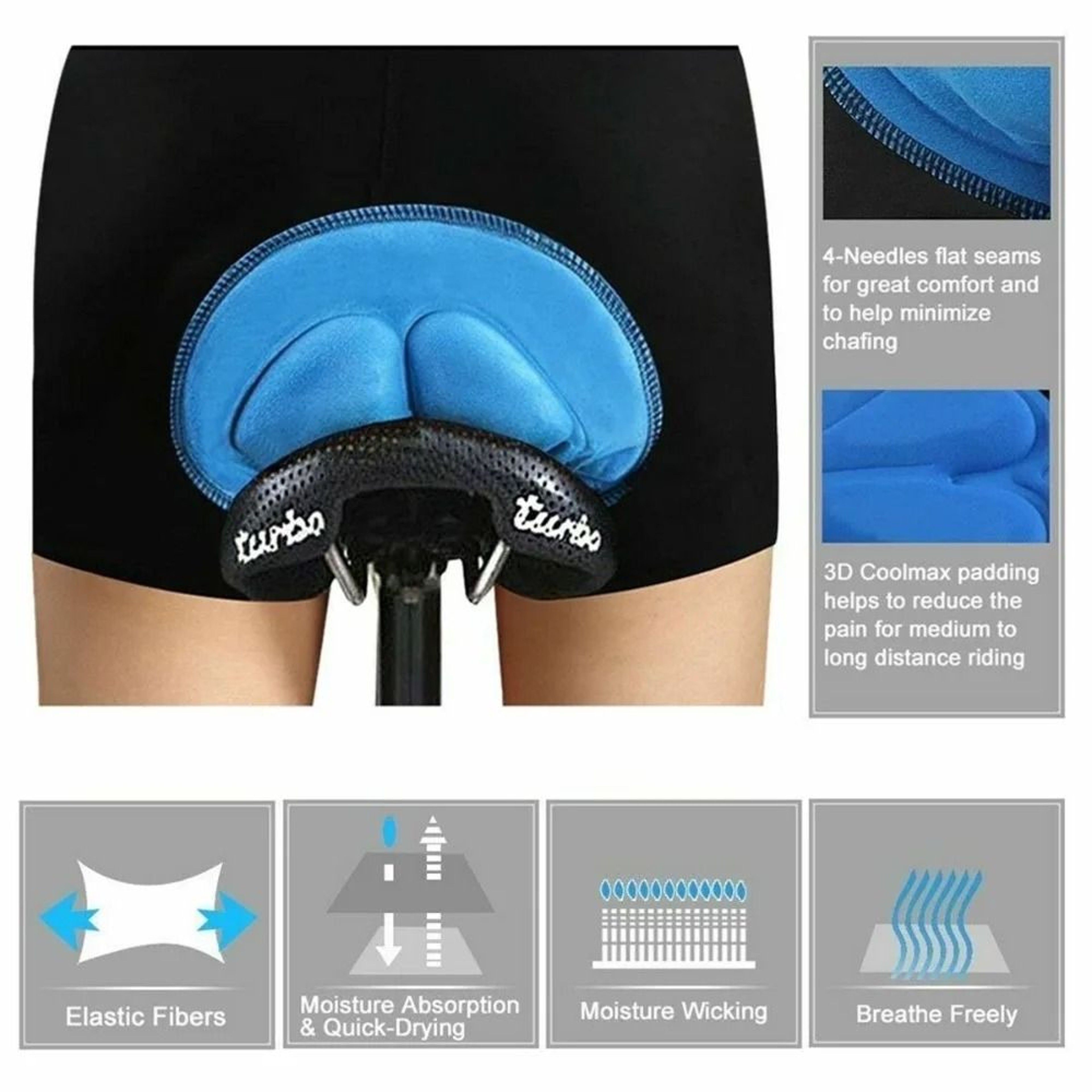 3D GEL Padded Cycling Underwear Shorts Breathable MTB Bike Undershorts For Men And Women 2