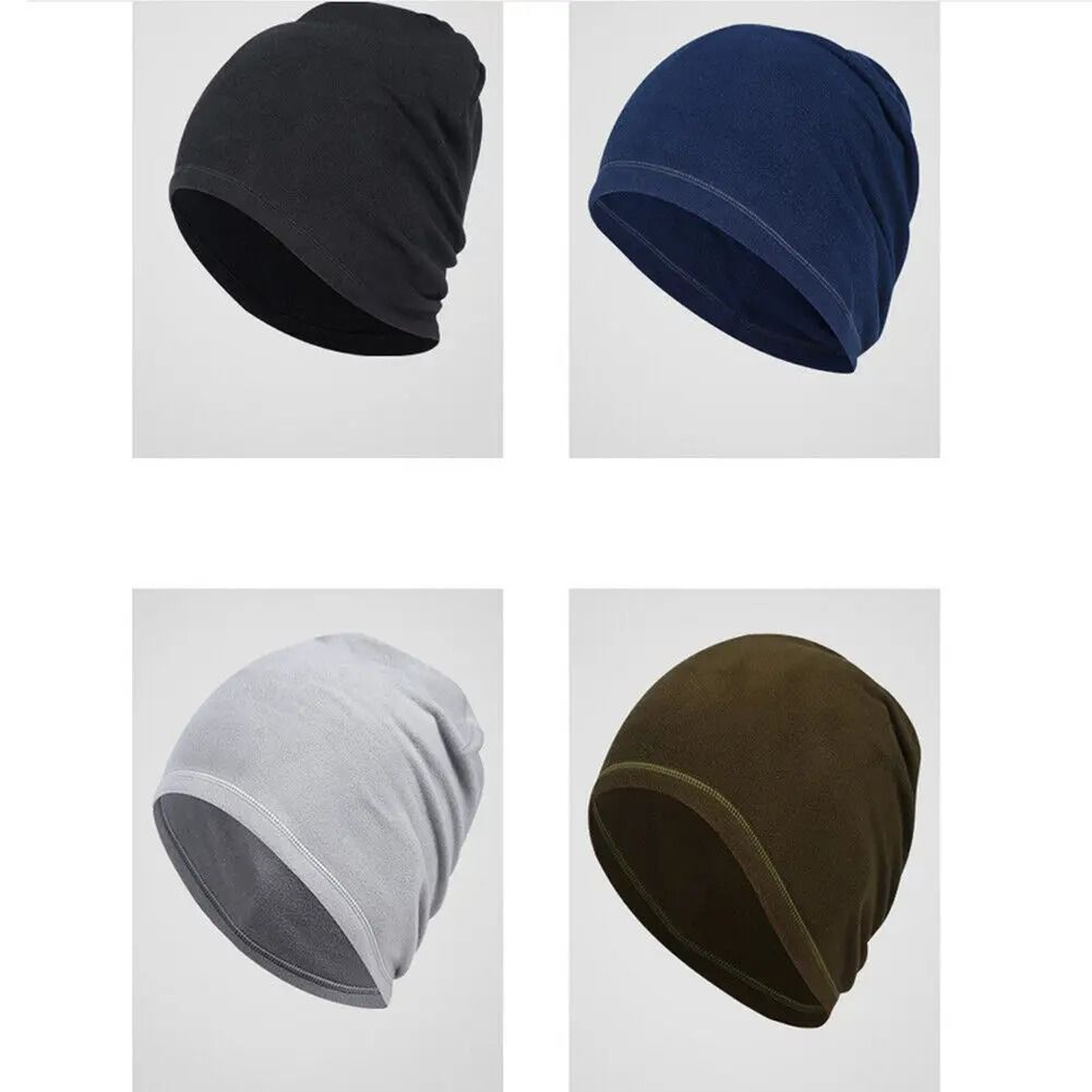 Winter Thermal Fleece Skull Cap Windproof Running Skiing And Cycling Helmet Liner Beanie For Men An 1