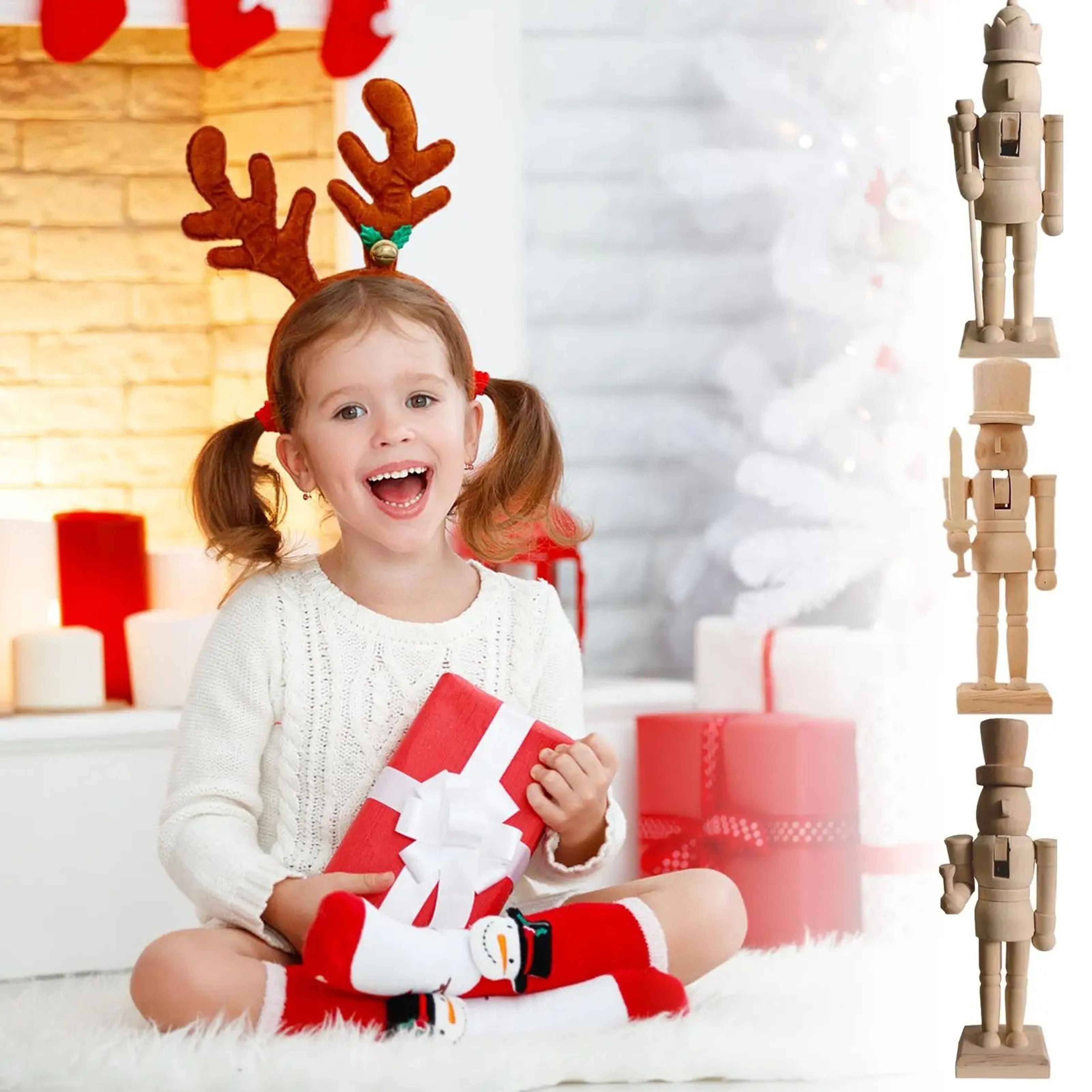 Wooden Paintable Nutcracker Craft Set 1