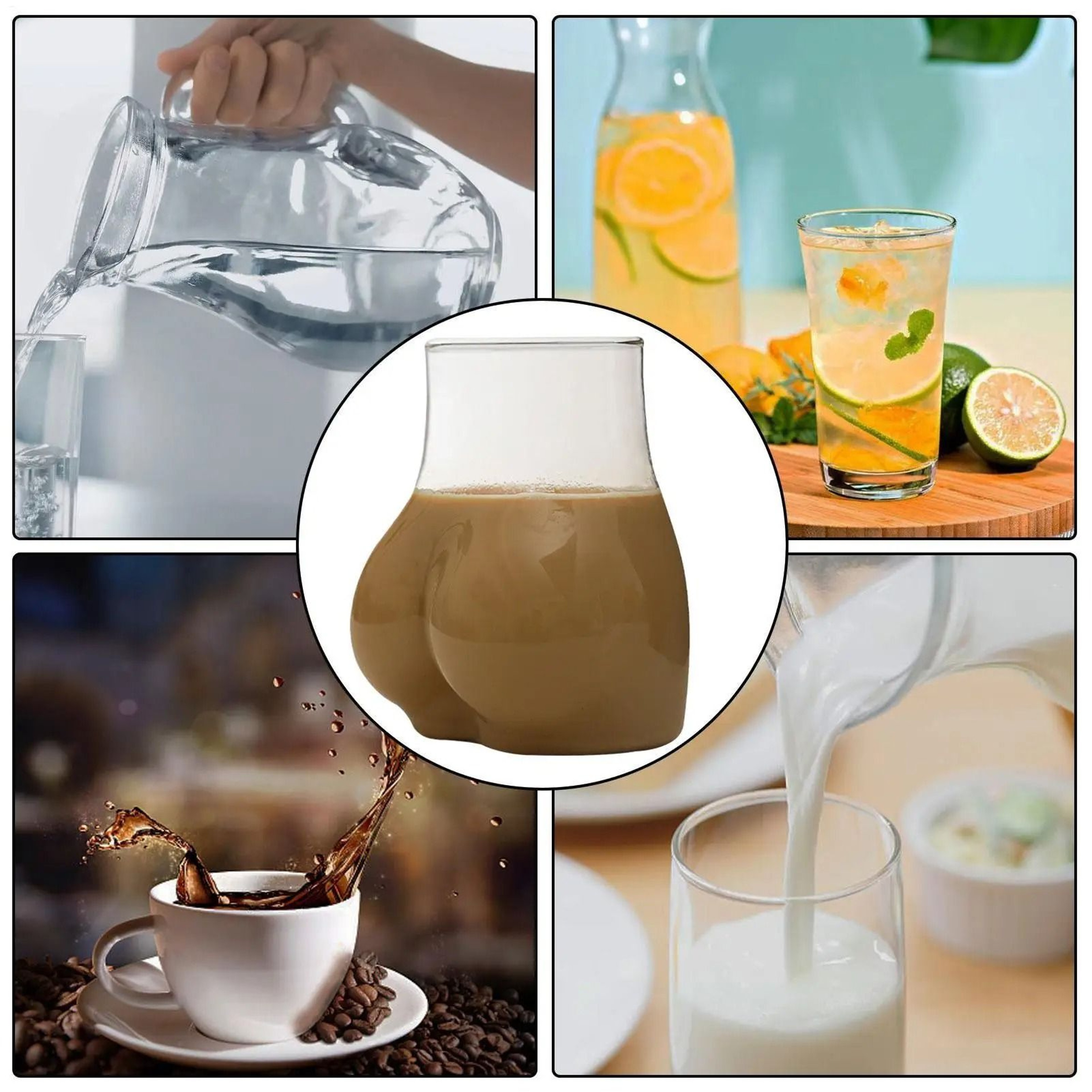 Transparent Glass Body Shape Mug 4