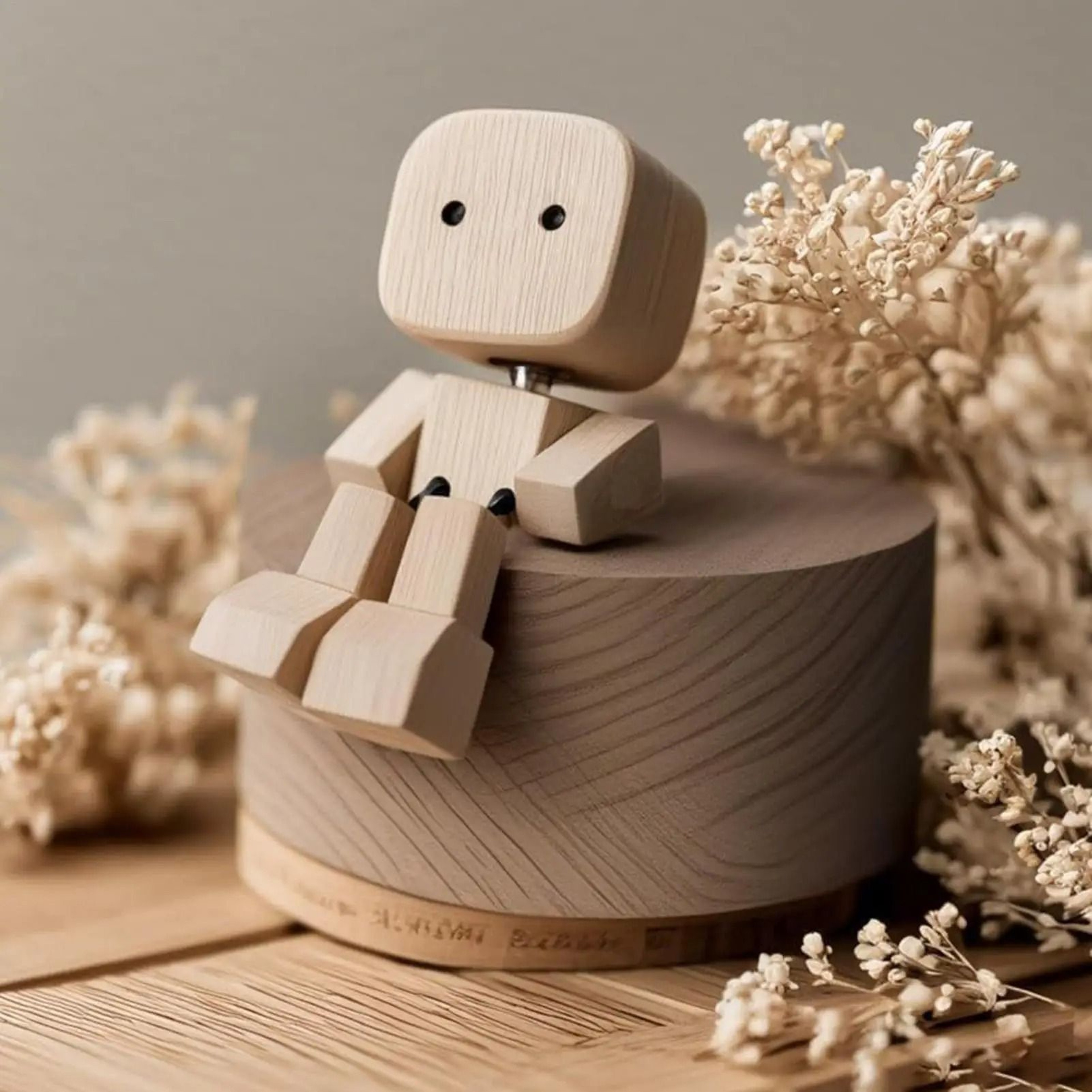 Cute Wooden Car Dance Figurine 1