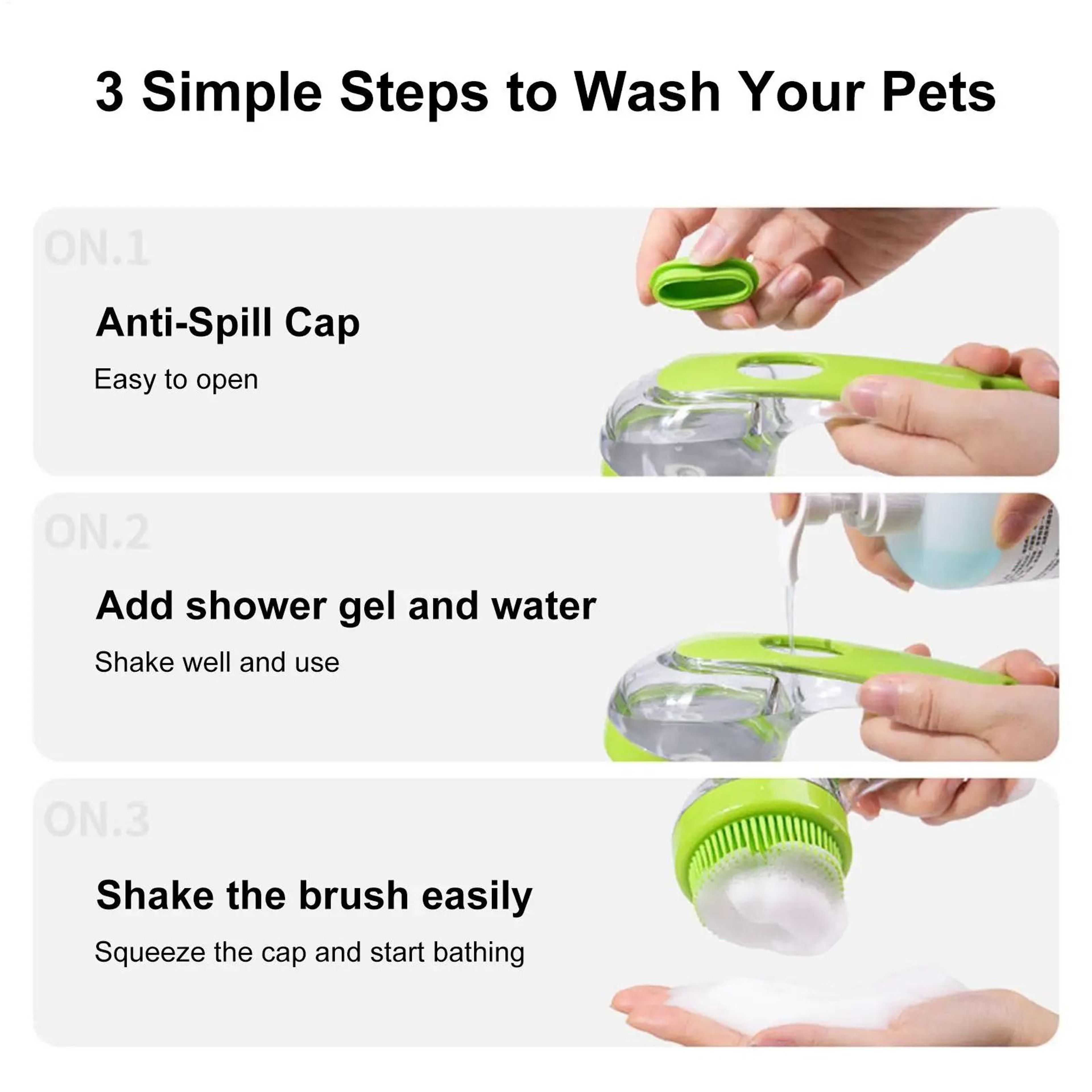 Portable Pet Shampoo And Massage Brush 5