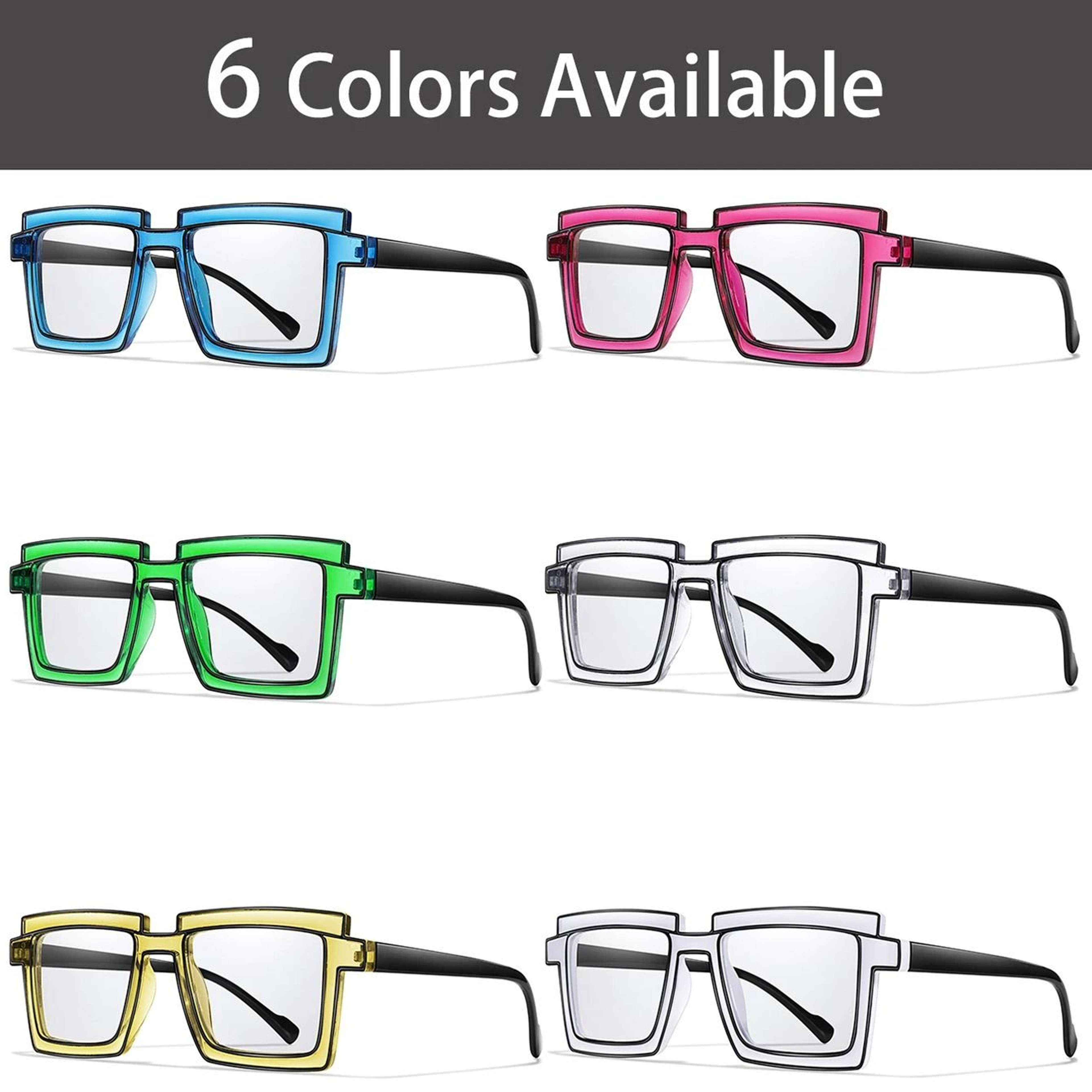 3 Pack Oversize Transparent Sunglasses Set 2