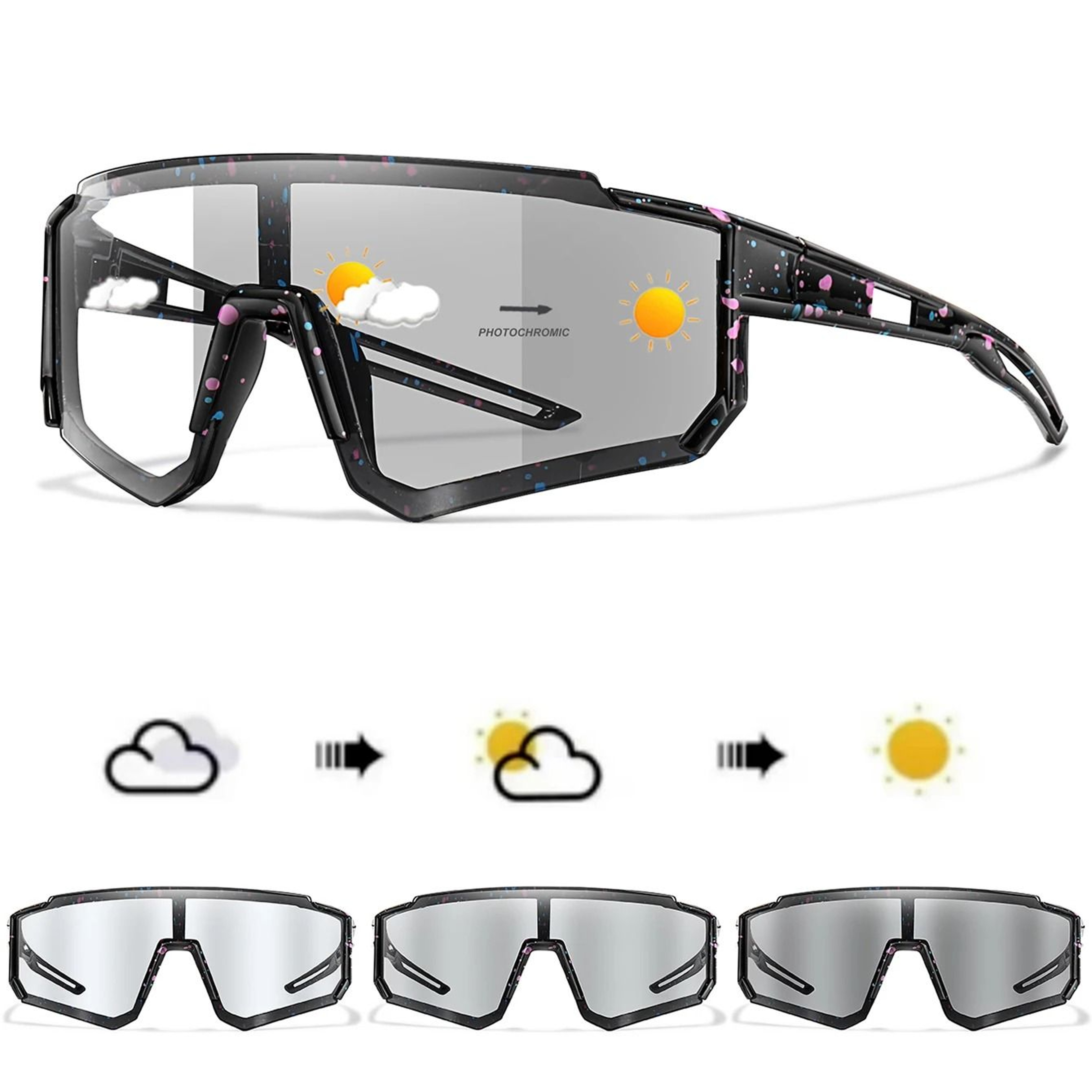 Unisex Photochromic Sports Sunglasses With Comfortable Fit For Outdoor Activities 8