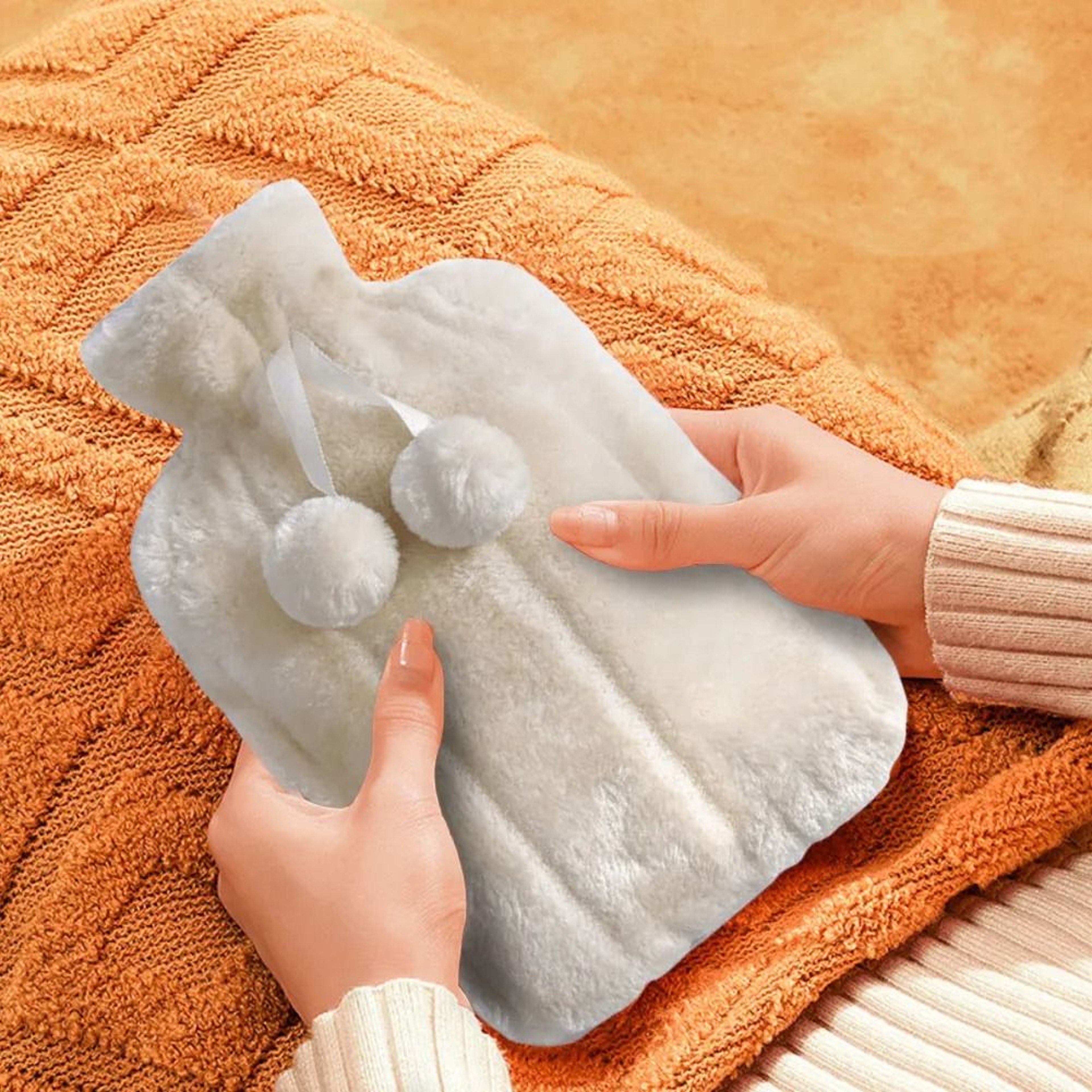 Plush Hand And Feet Warmer Hot Water Bottle With Protective Cover 3