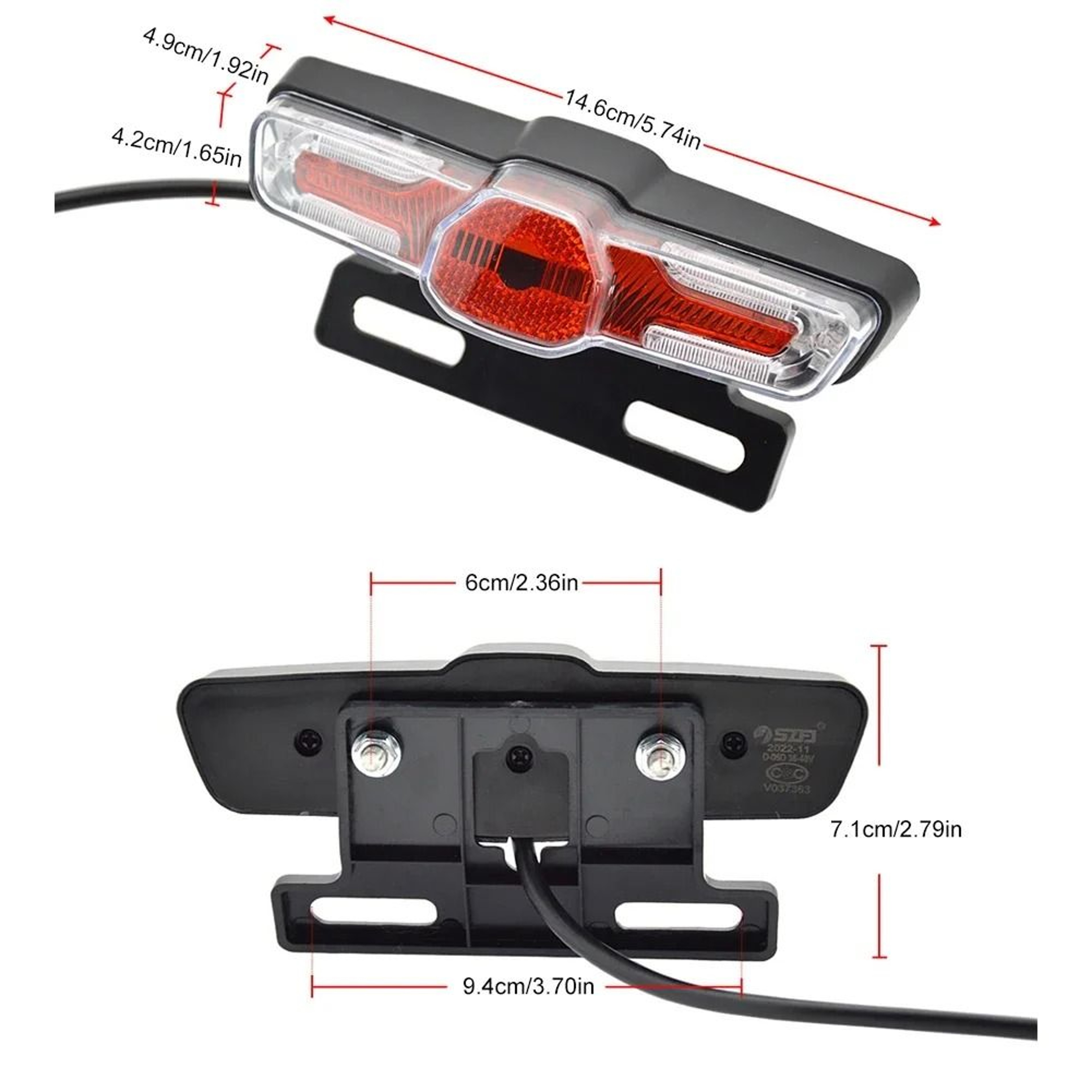 LED Front And Rear Light Set With Horn And Switch For Electric Bikes 6