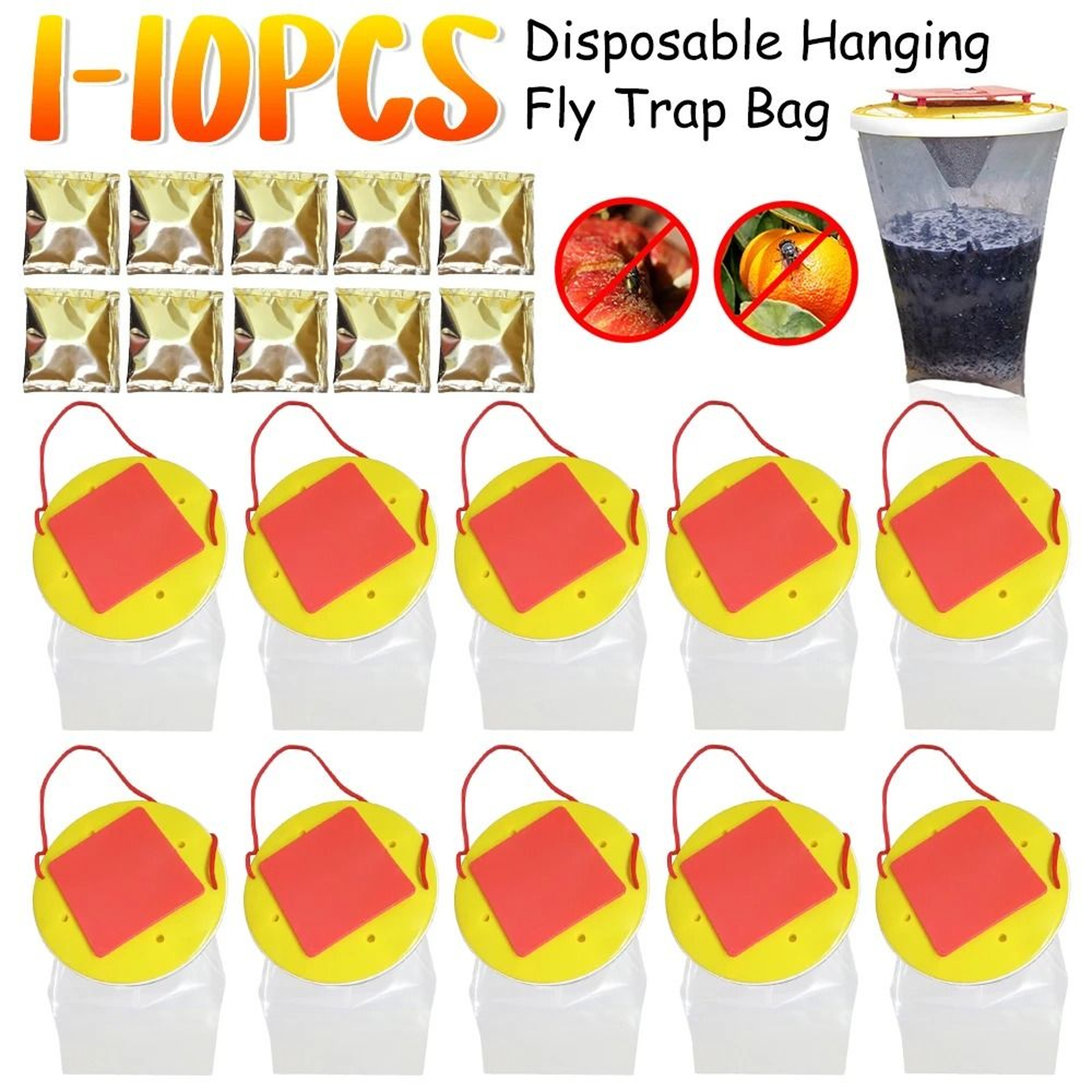 Disposable Hanging Fly Trap Bags For Outdoor Insect Control 1