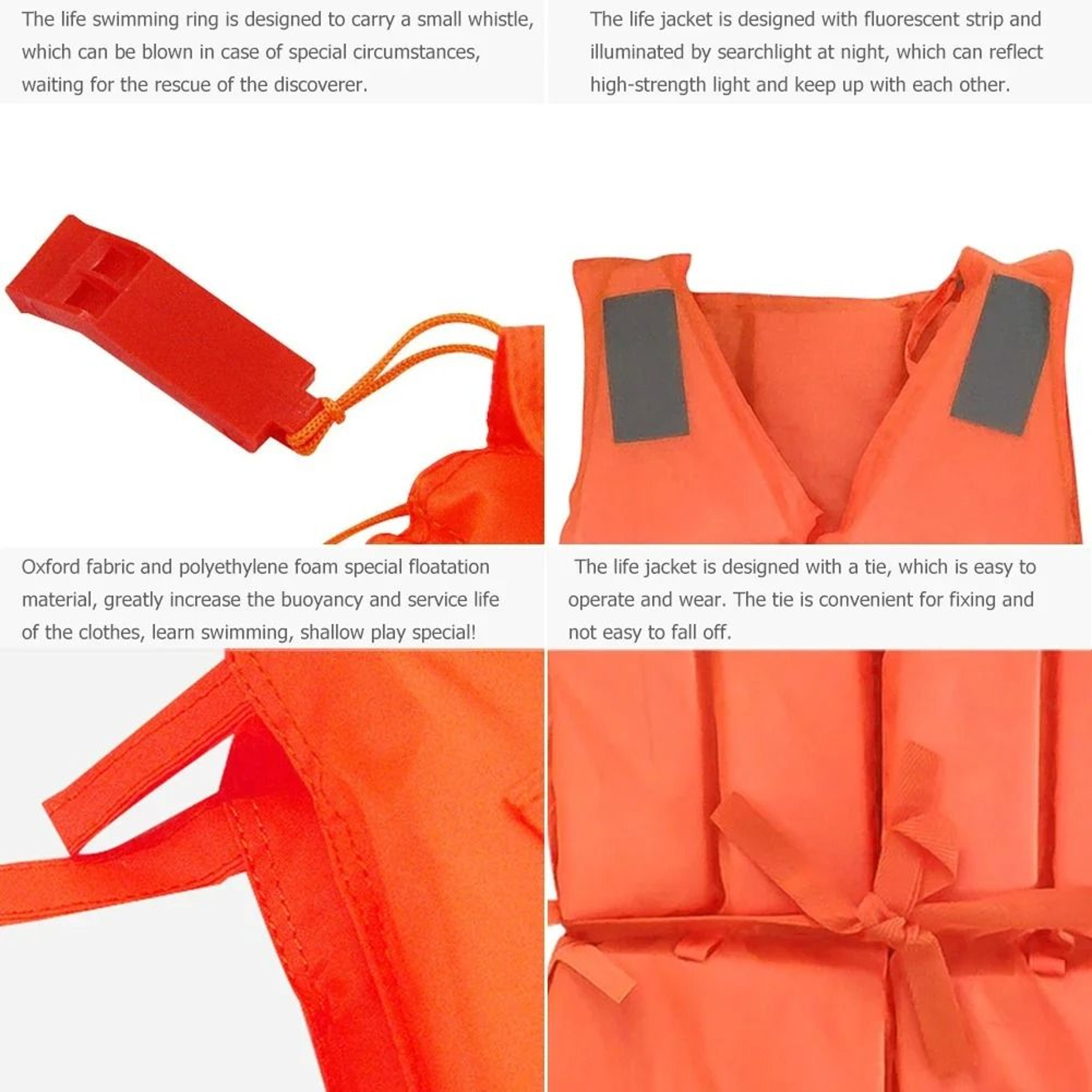 Adult Safety Life Vest With Whistle For Swimming And Water Sports 2