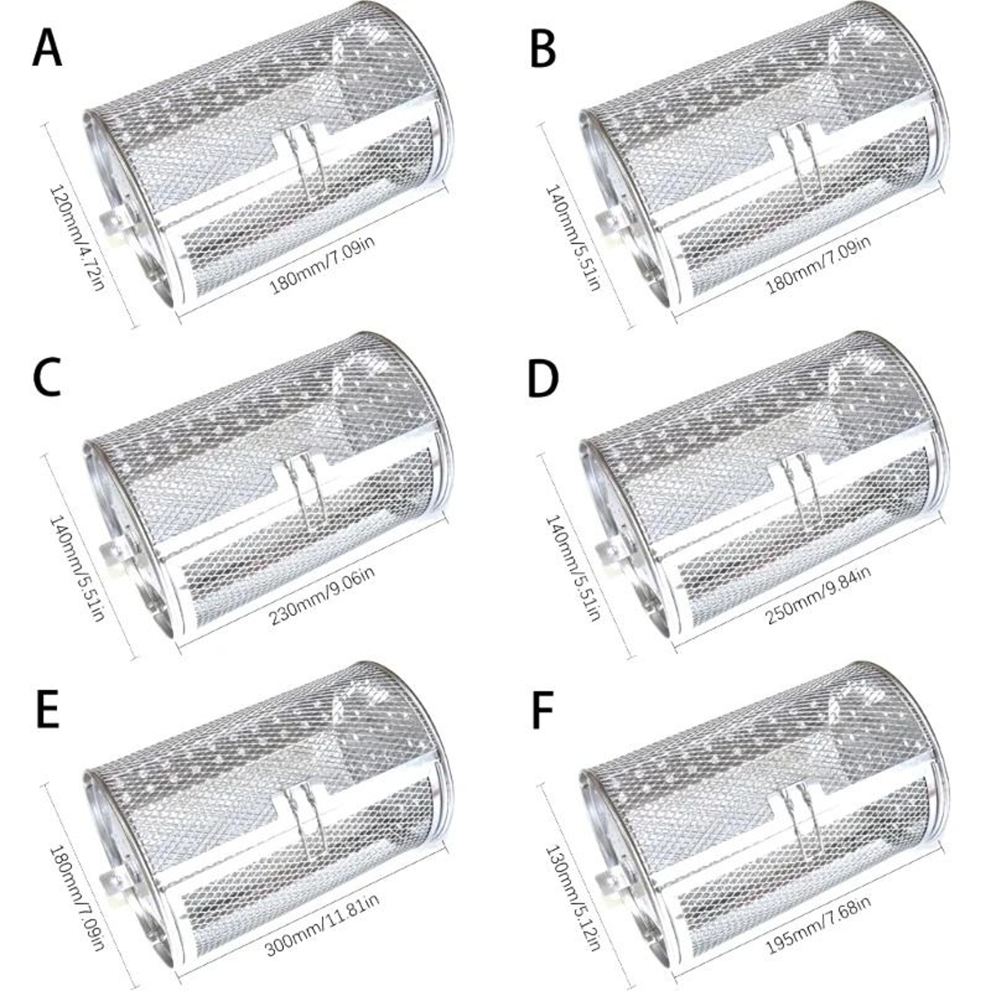 Stainless Steel Rotisserie Grill Basket Drum For Oven And Air Fryer Cooking 5