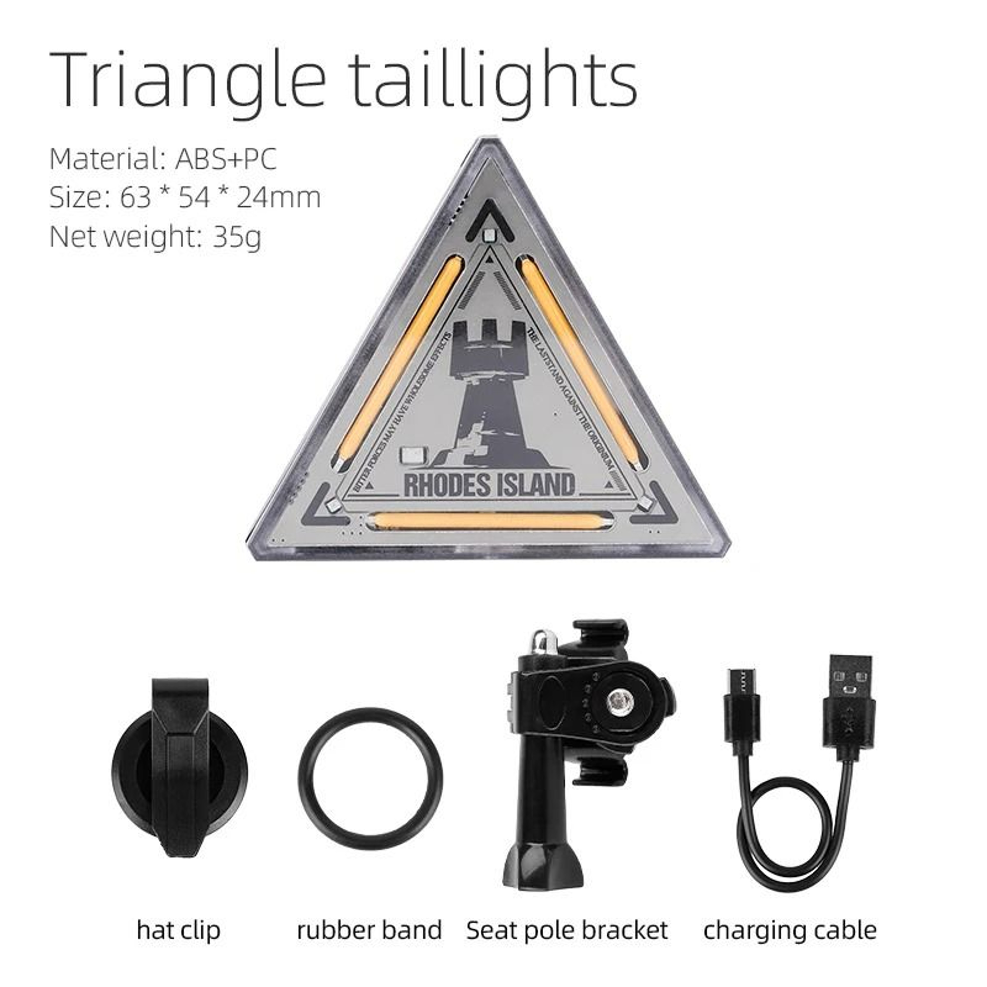 Triangle Bicycle Tail Light Safety Warning Light For Cycling 6