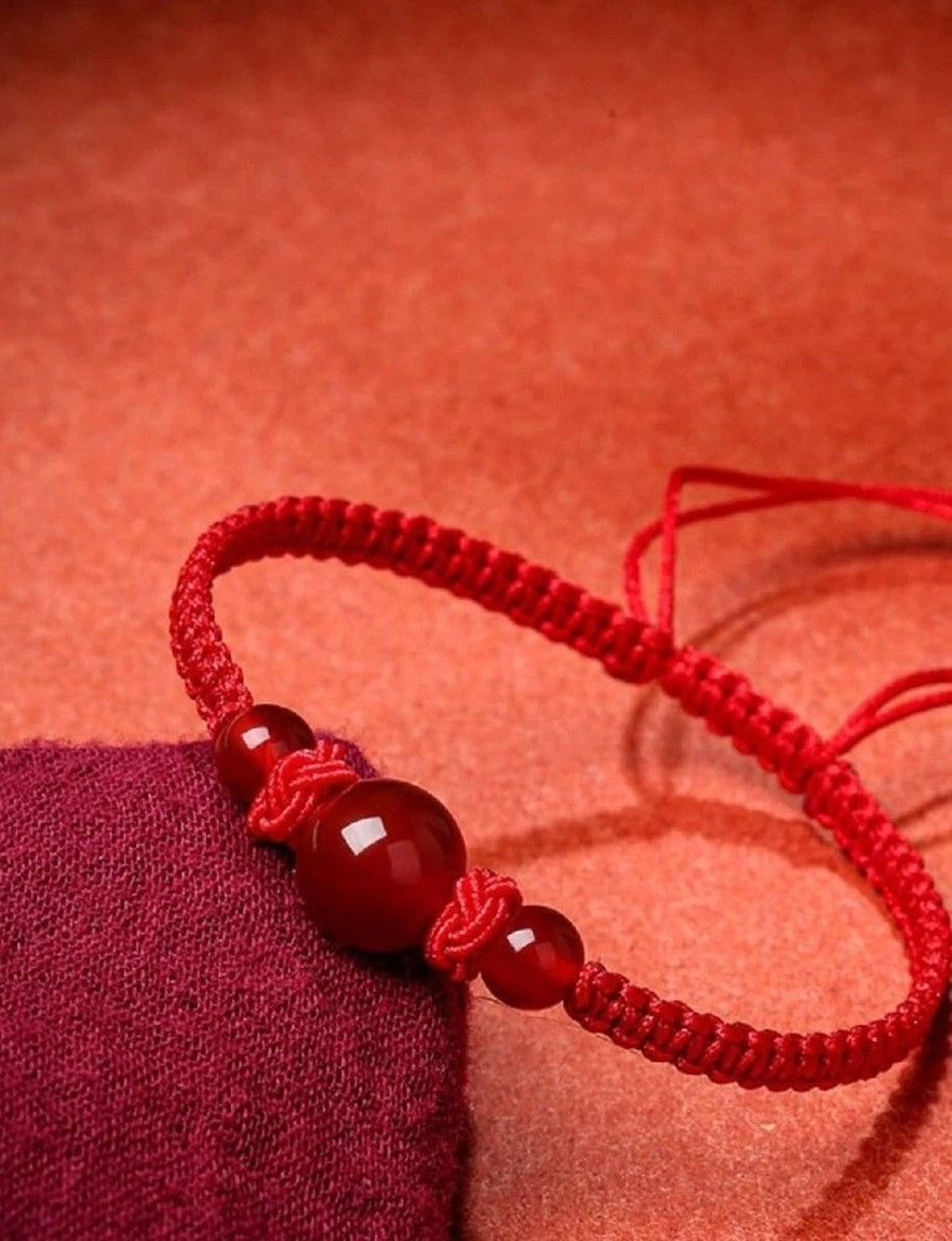 Red String Agate Bracelet For Good Luck And Couple Gift 1