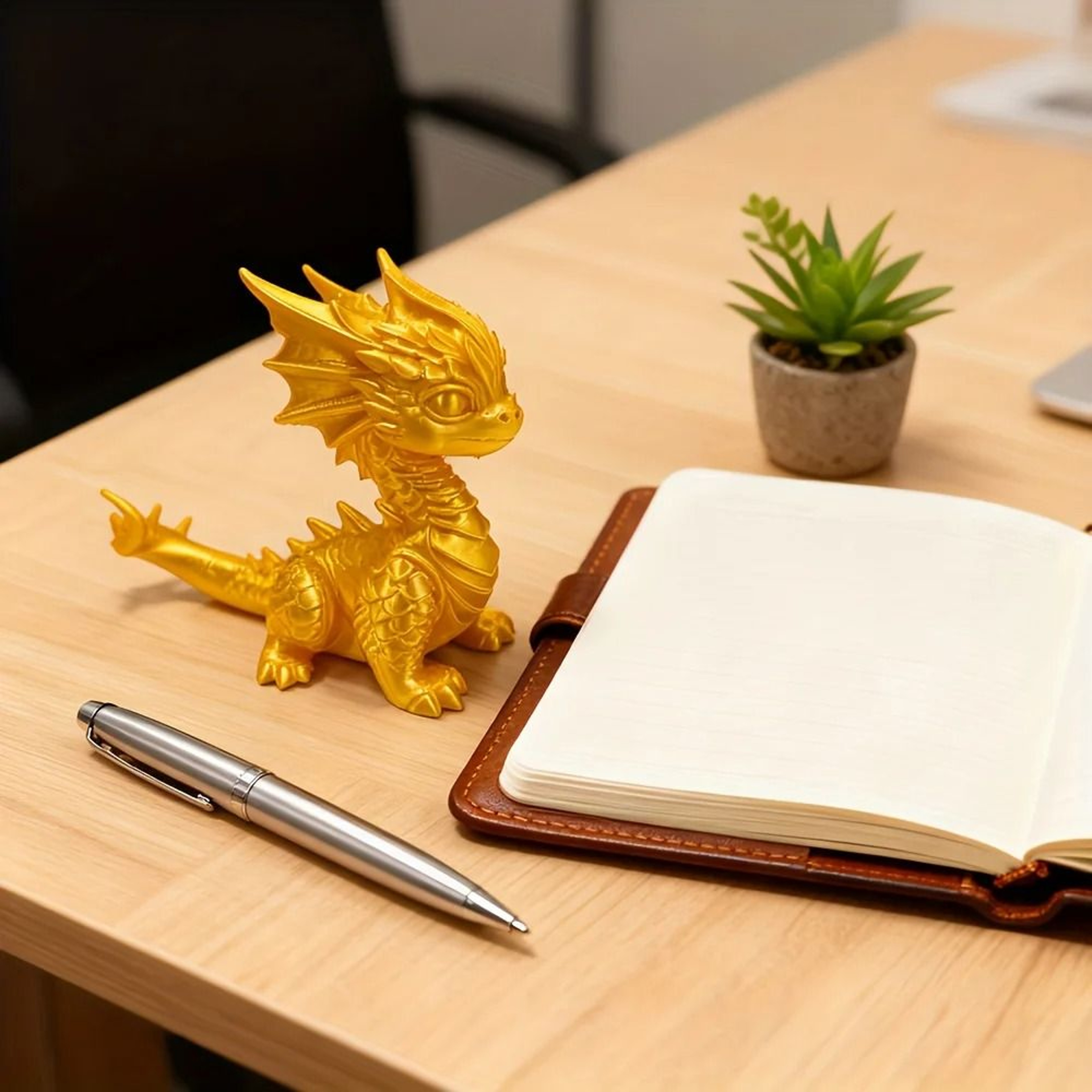 Mini Golden Dragon Desktop Figurine For Home Decor 0