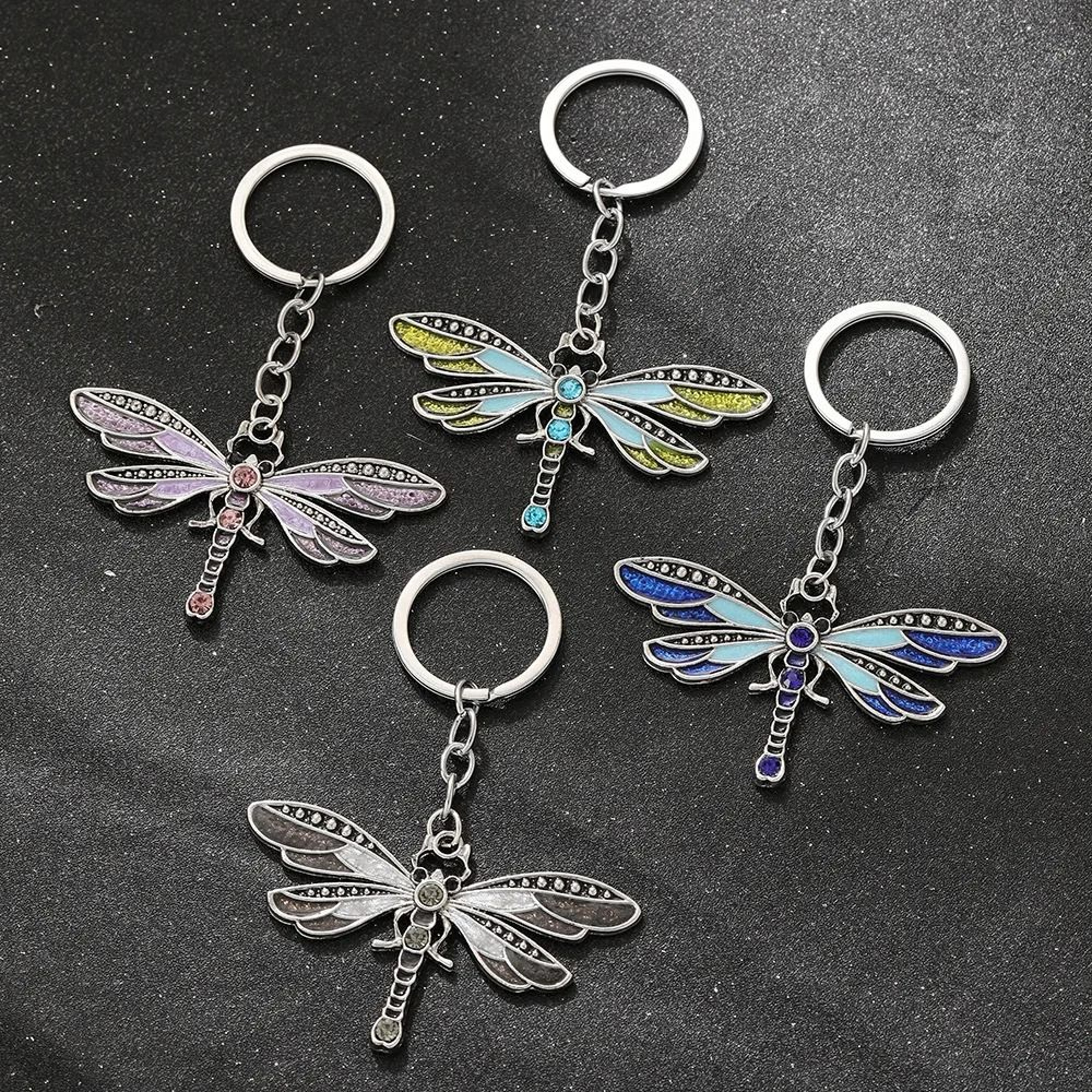 Vintage Style Dragonfly Keychain Universal Charm Pendant 3