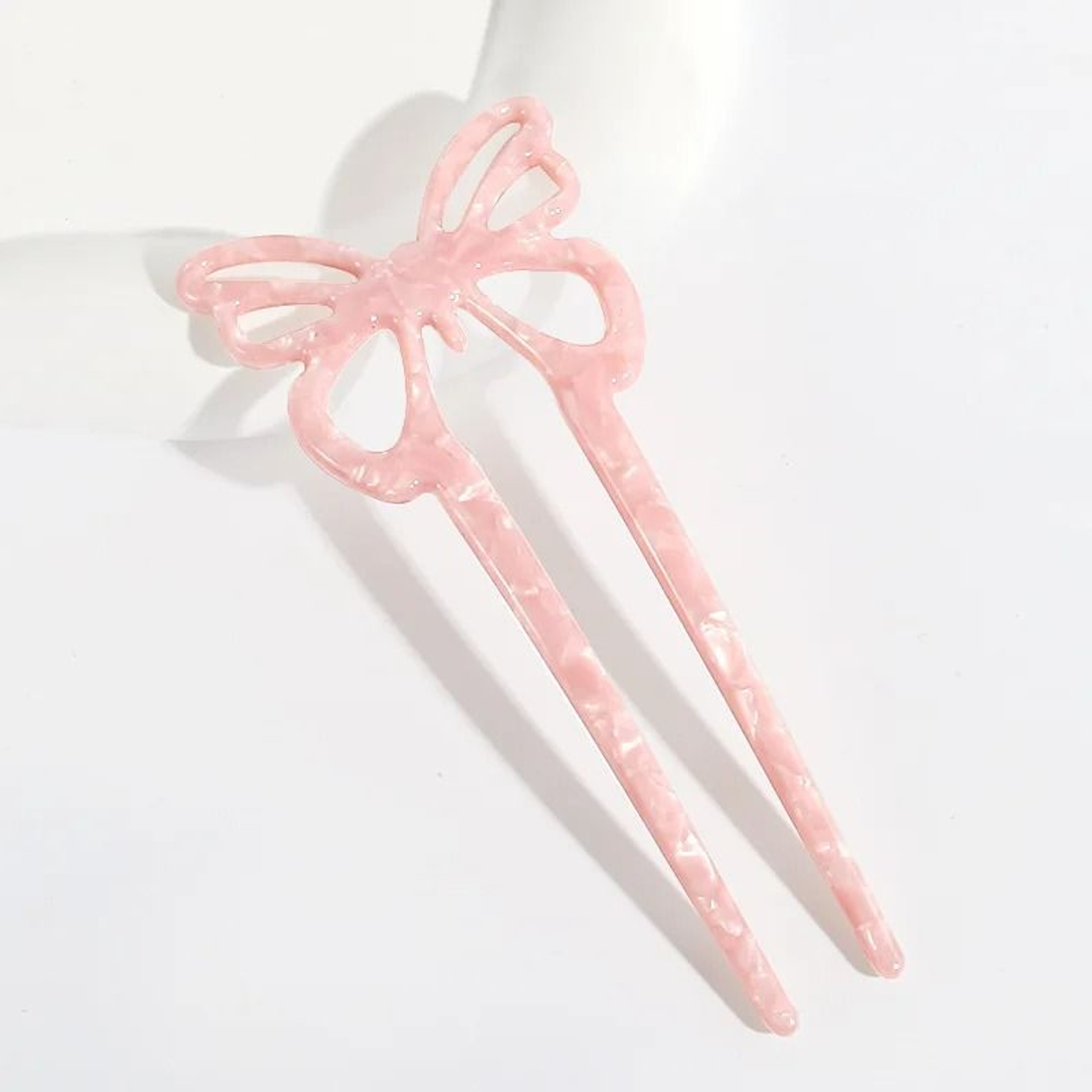 Vintage Leopard Print U Shaped Hair Fork With Elegant Butterfly Design 4