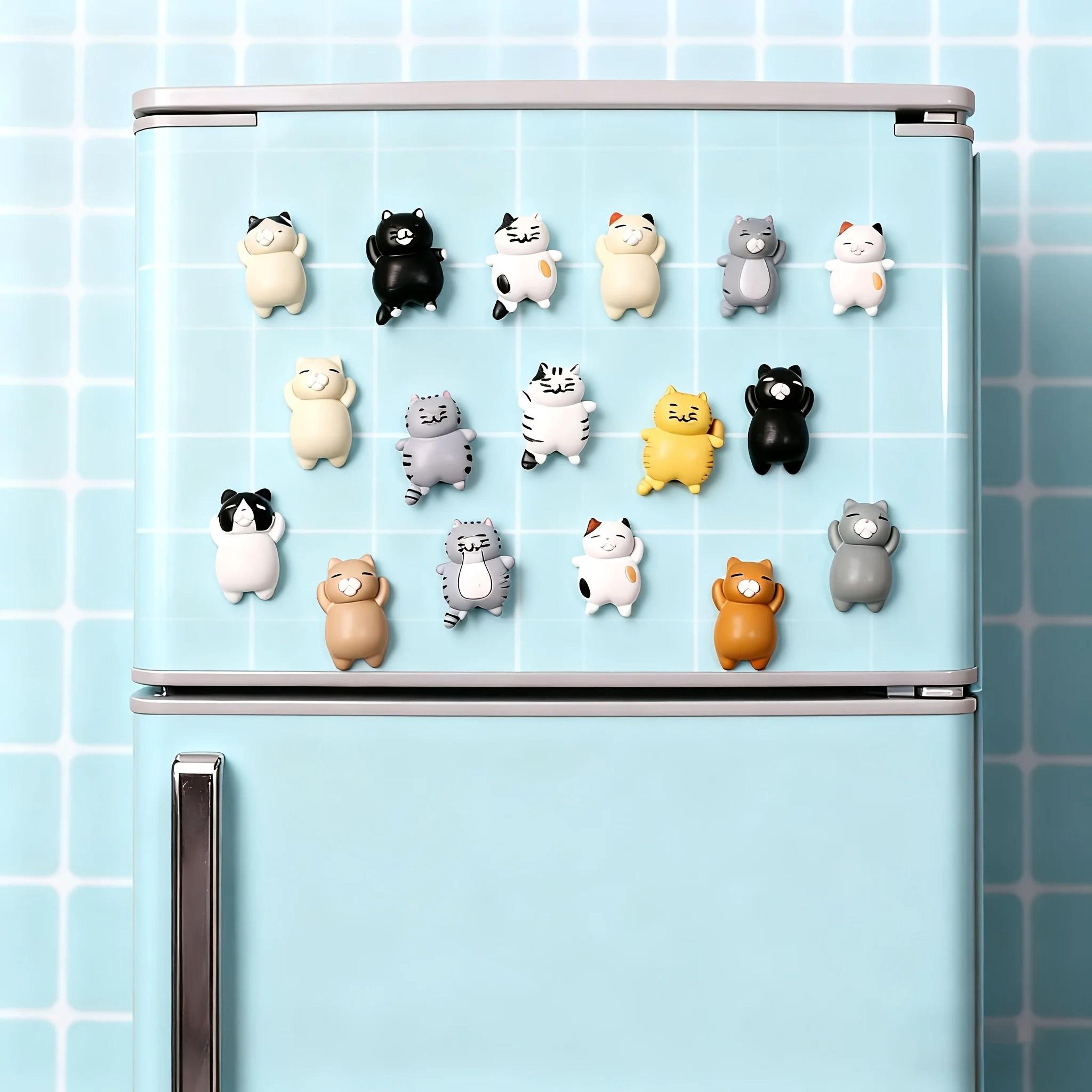 Cartoon Cat Refrigerator Magnets Set Of Thirteen Decorative Kitchen Home Decor 0