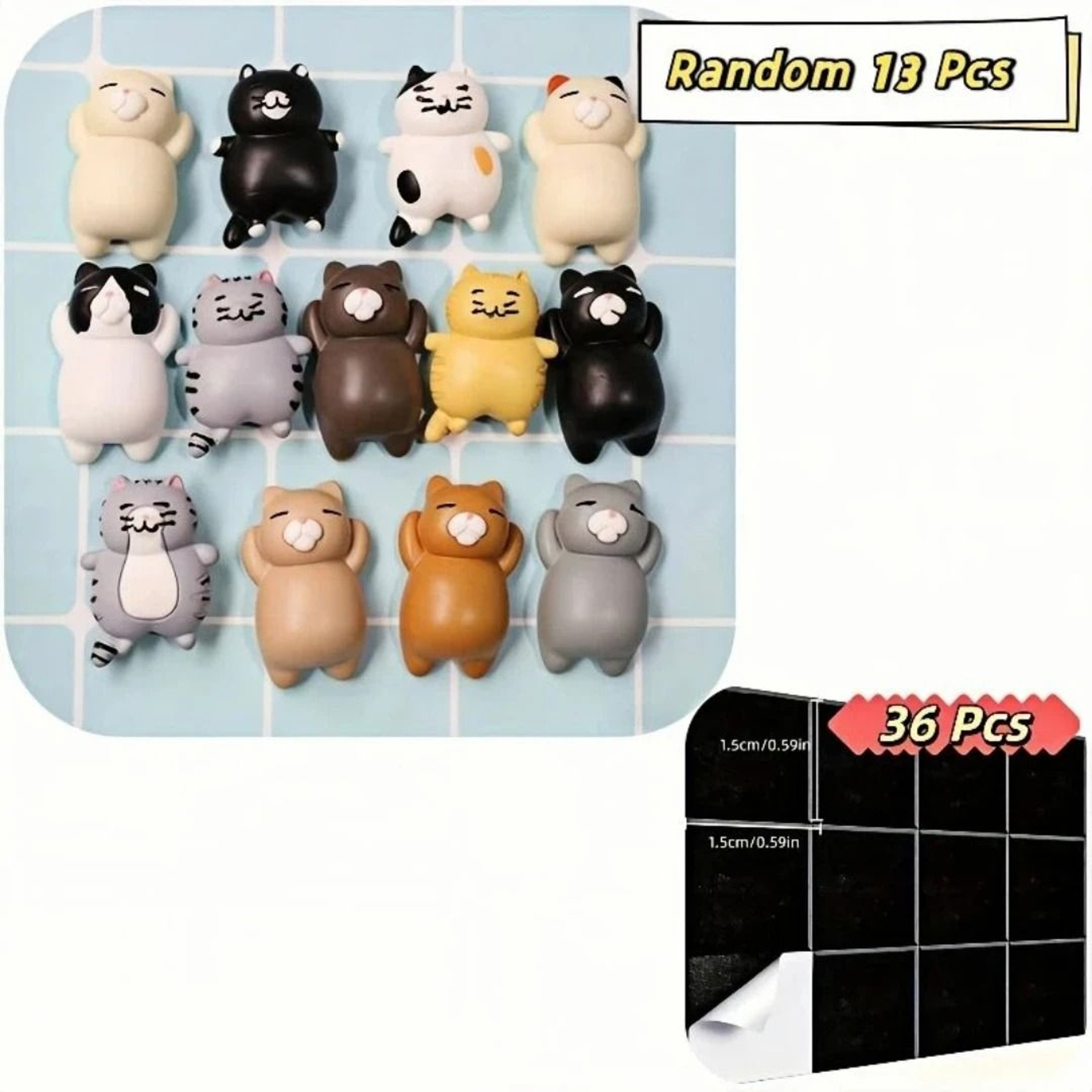 Cartoon Cat Refrigerator Magnets Set Of Thirteen Decorative Kitchen Home Decor 6