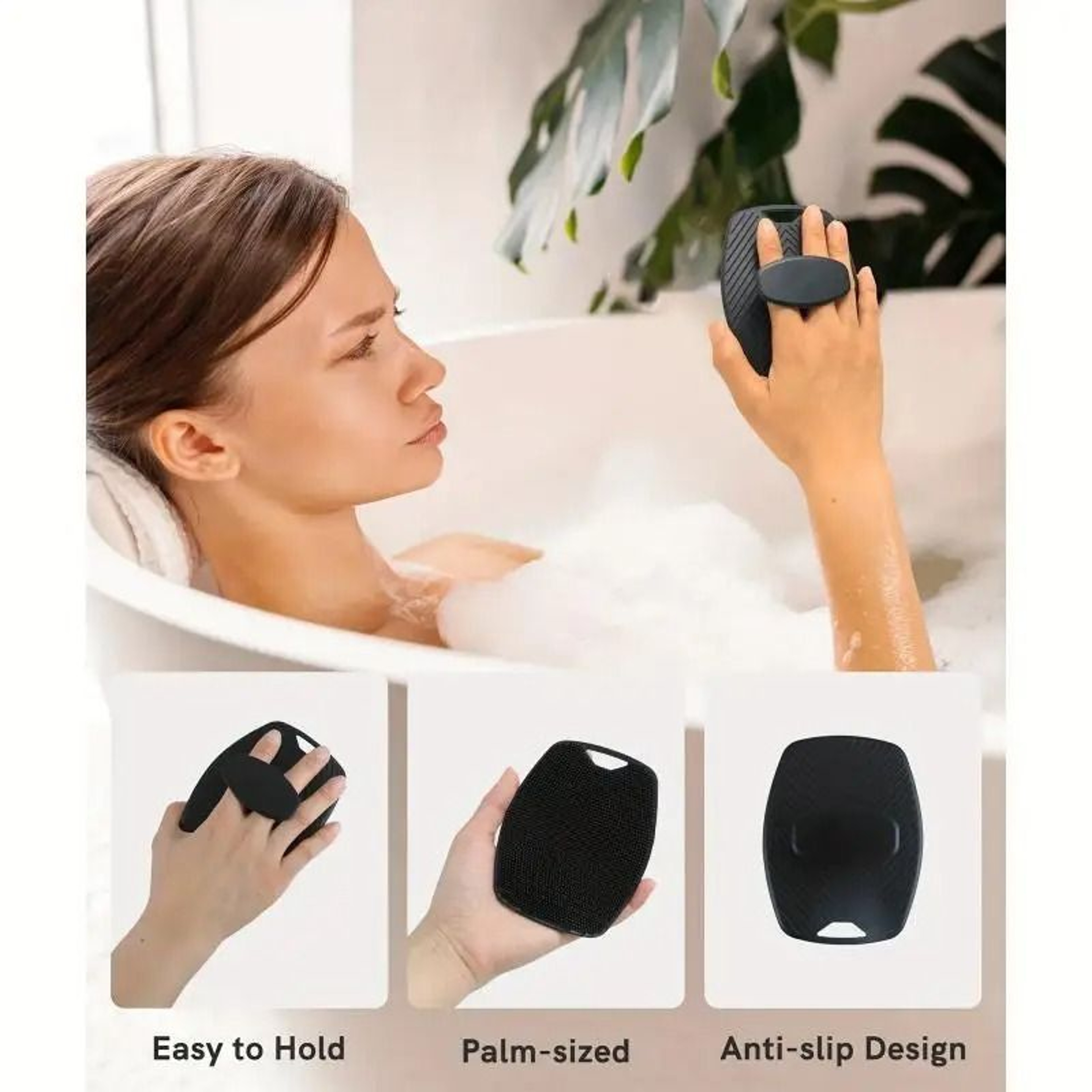 Exfoliating Silicone Bath Brush Wall Mounted Cleaning Body And Face Wash Brush 0