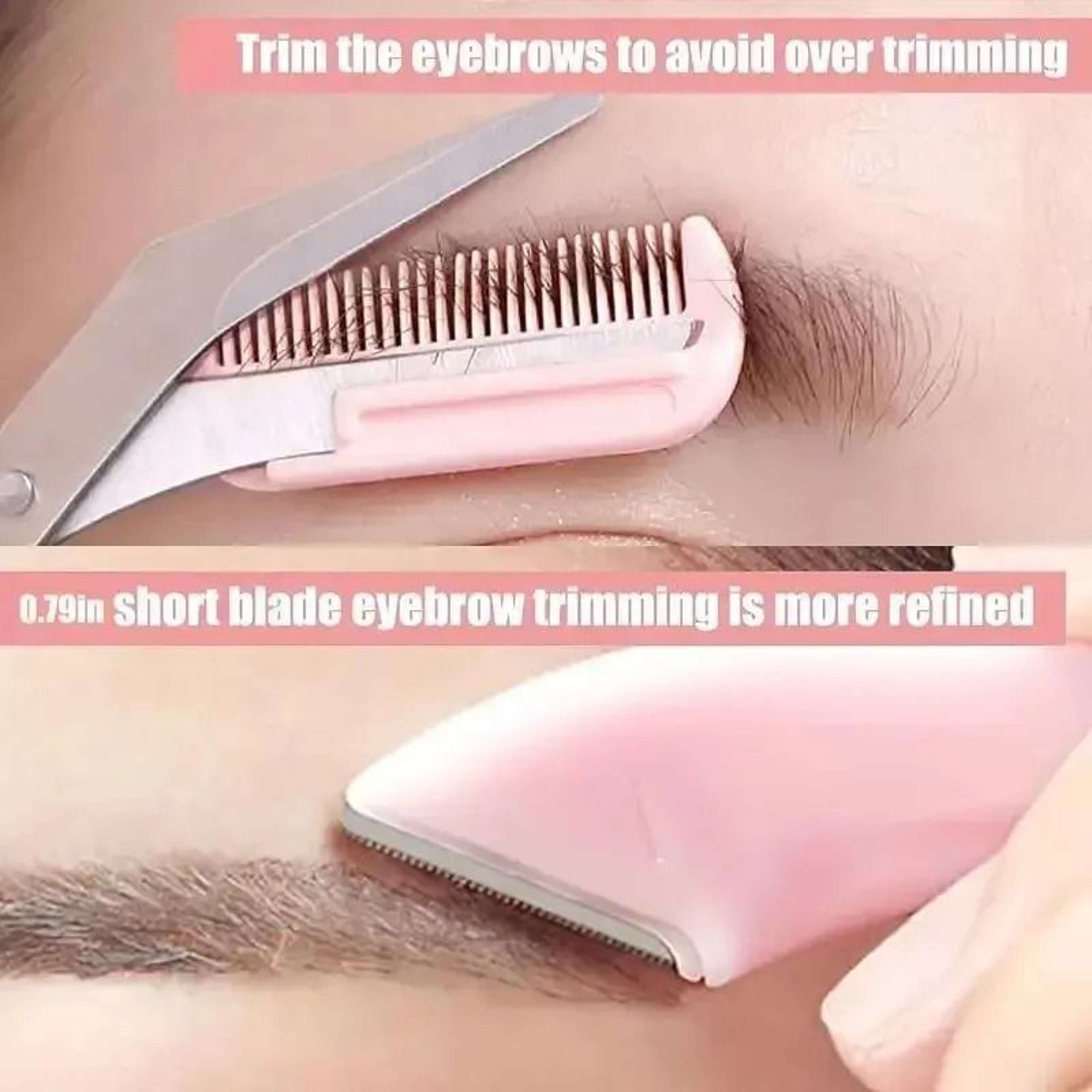 Eyebrow Trimmer Set With Comb Curved Razor And Scissors For Men And Women 3