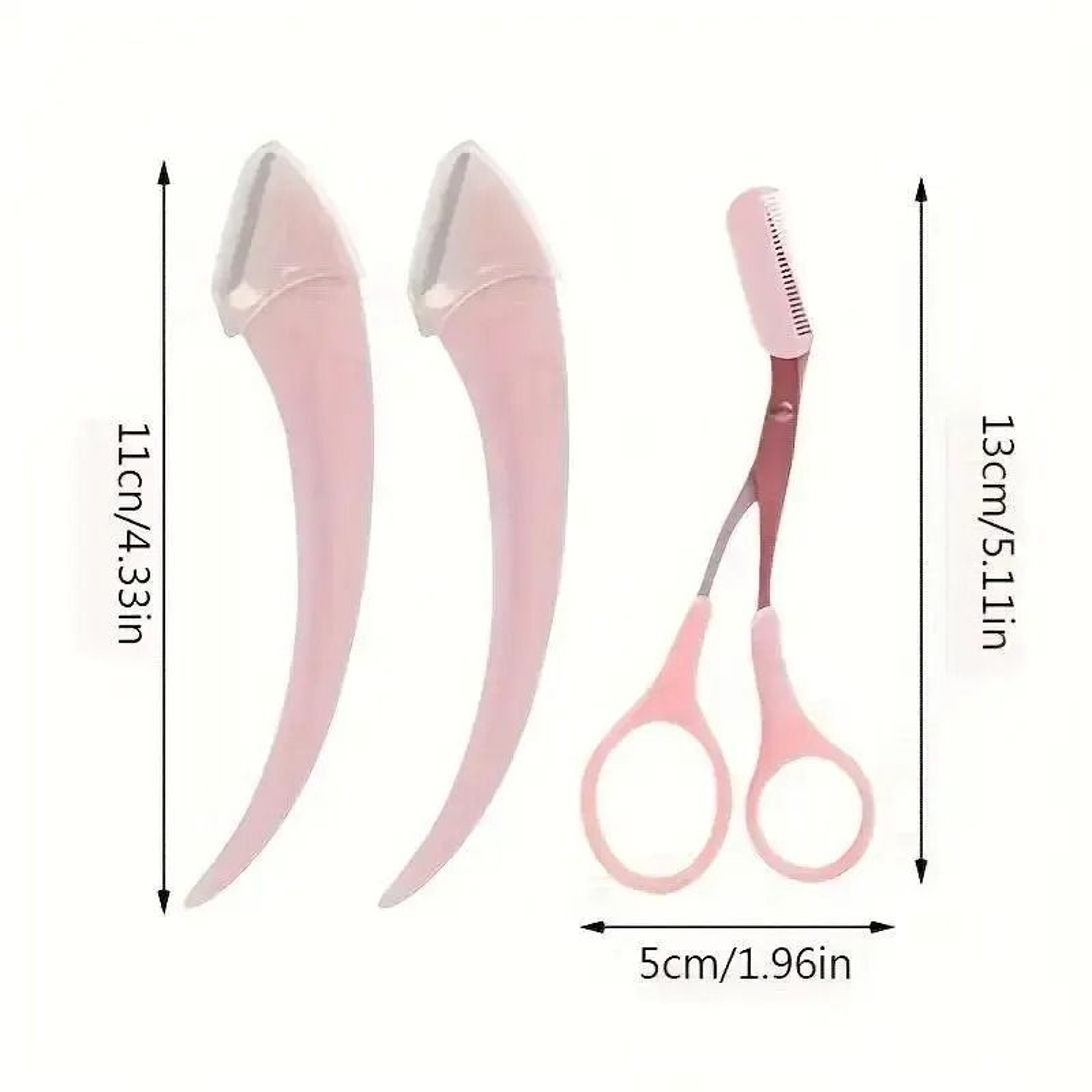 Eyebrow Trimmer Set With Comb Curved Razor And Scissors For Men And Women 5
