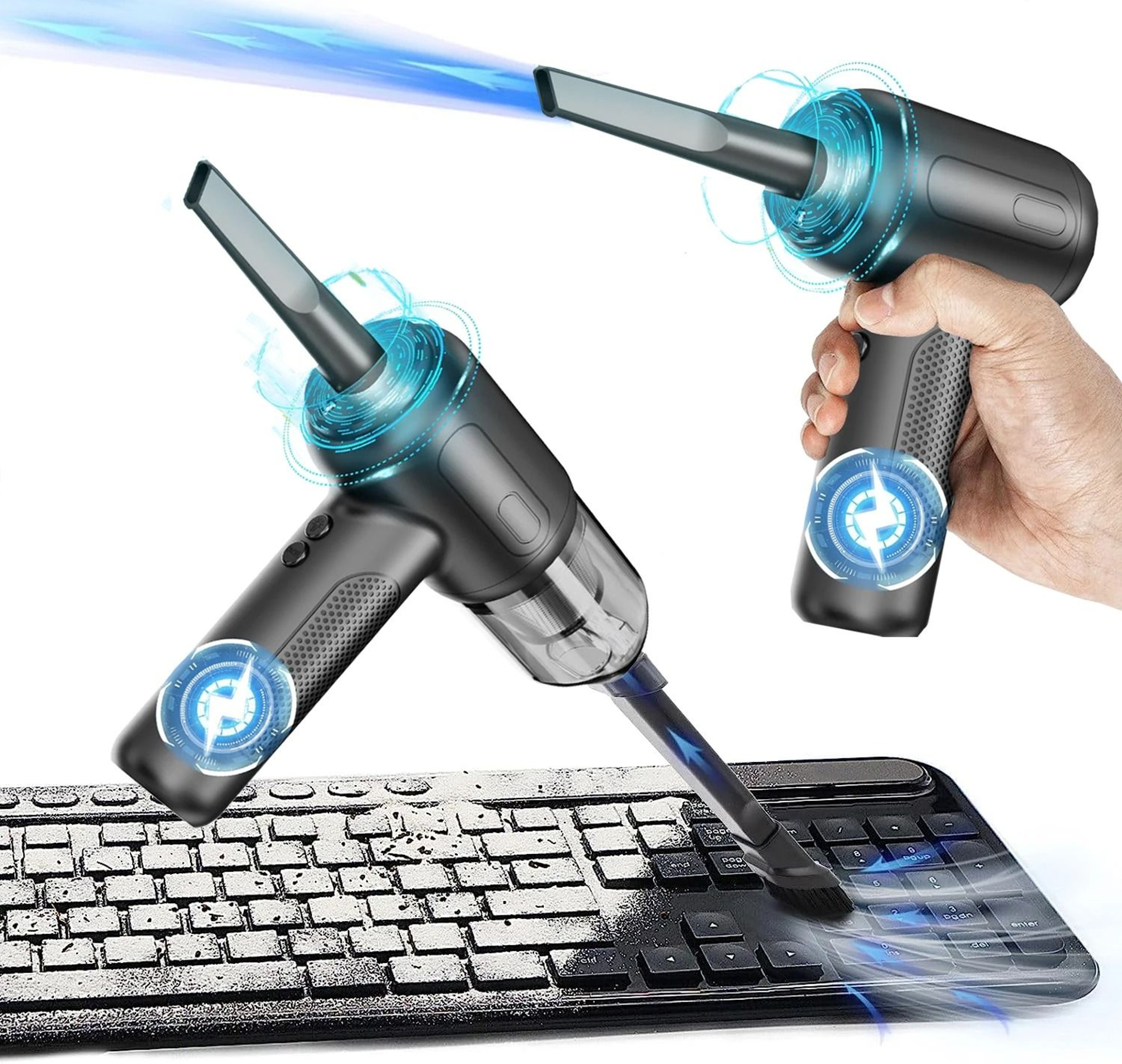 High Power Mini Handheld Air Duster With Crevice Tool 0