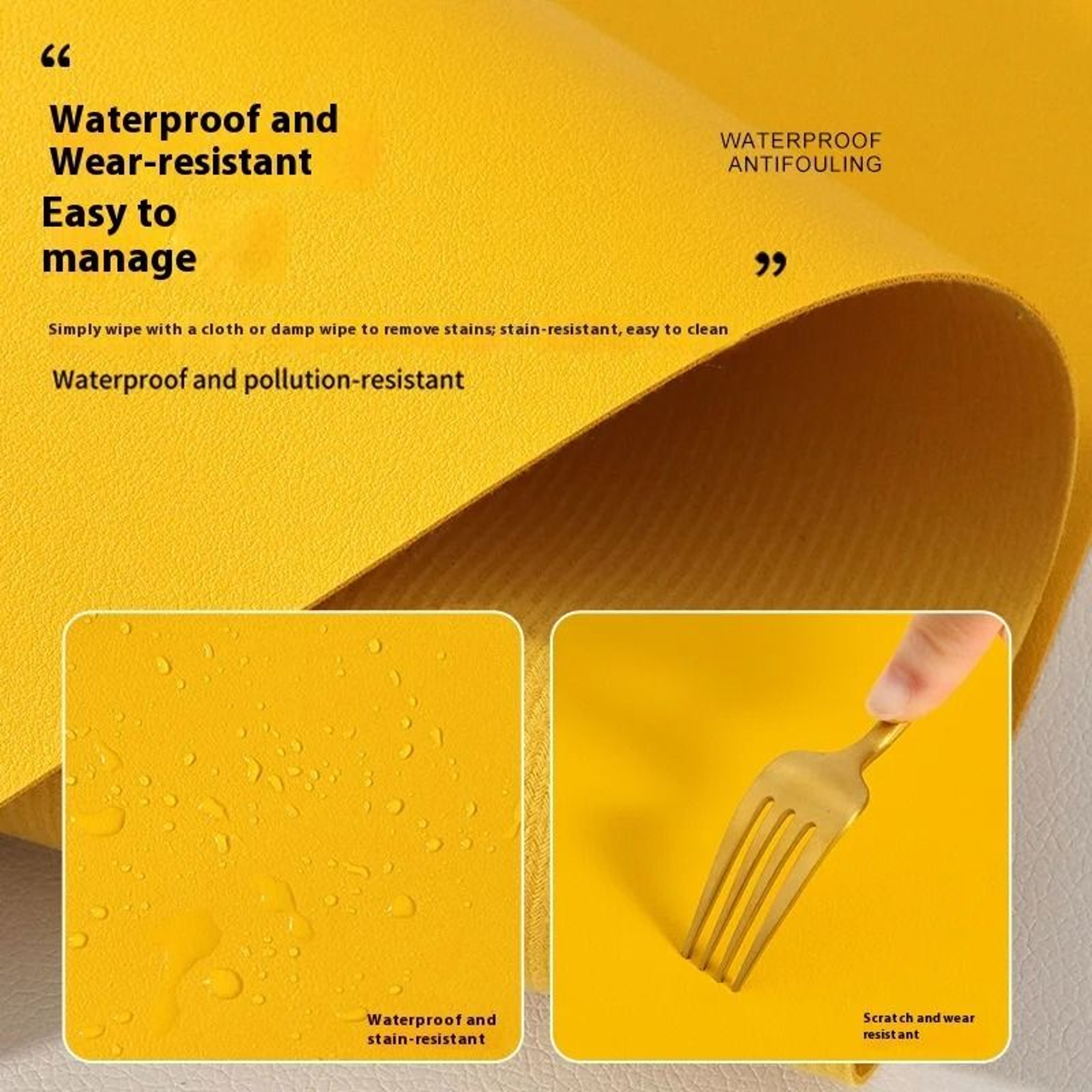 Stain Resistant Leather Computer Desk Mouse Pad Waterproof Writing Mat 2