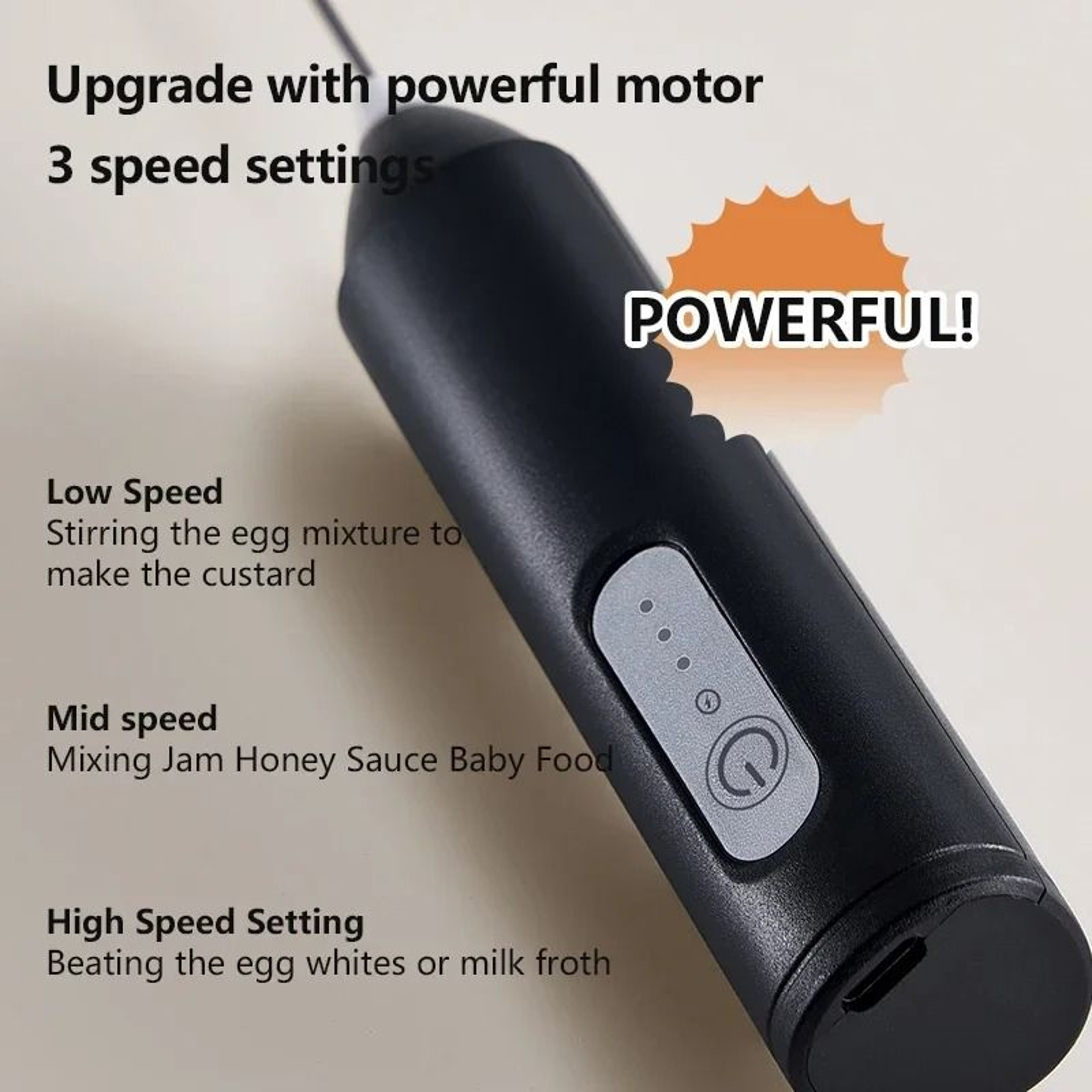 USB Rechargeable Mini Milk Frother With Three Speed Foam Maker 4