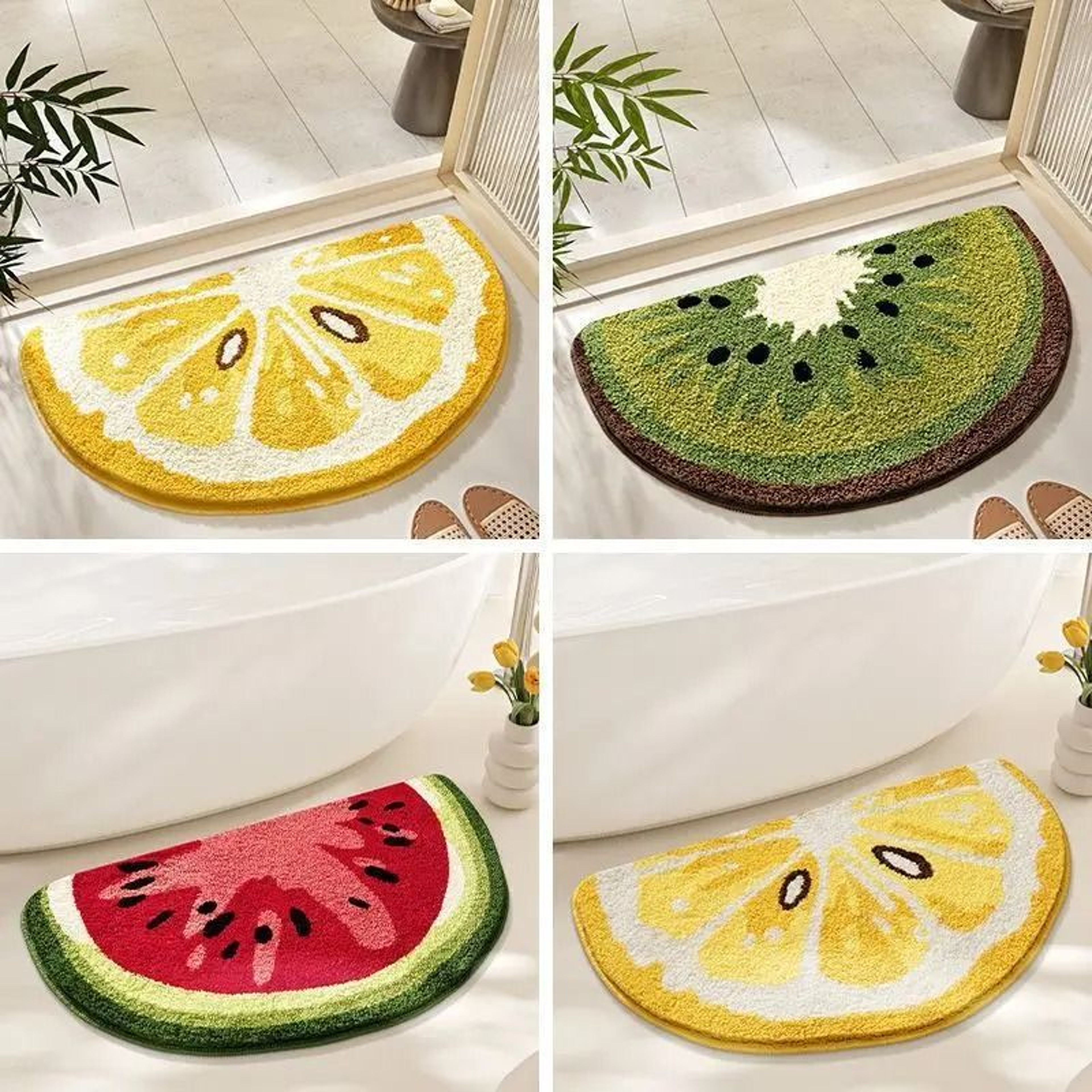 Semi Circular Decorative Floor Mat For Bathroom And Bedroom 0