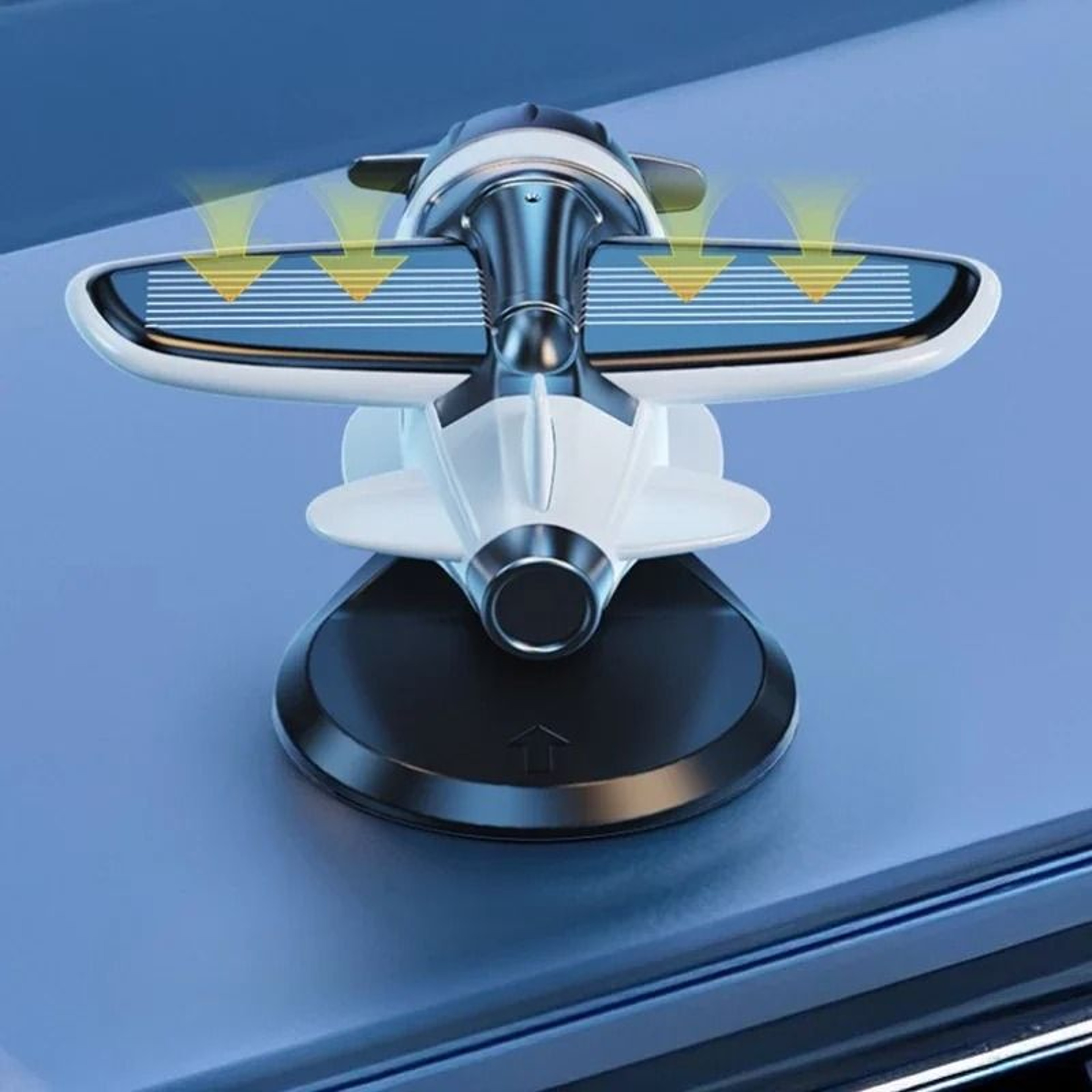 Solar Powered Rotating Airplane Dashboard Ornament 3