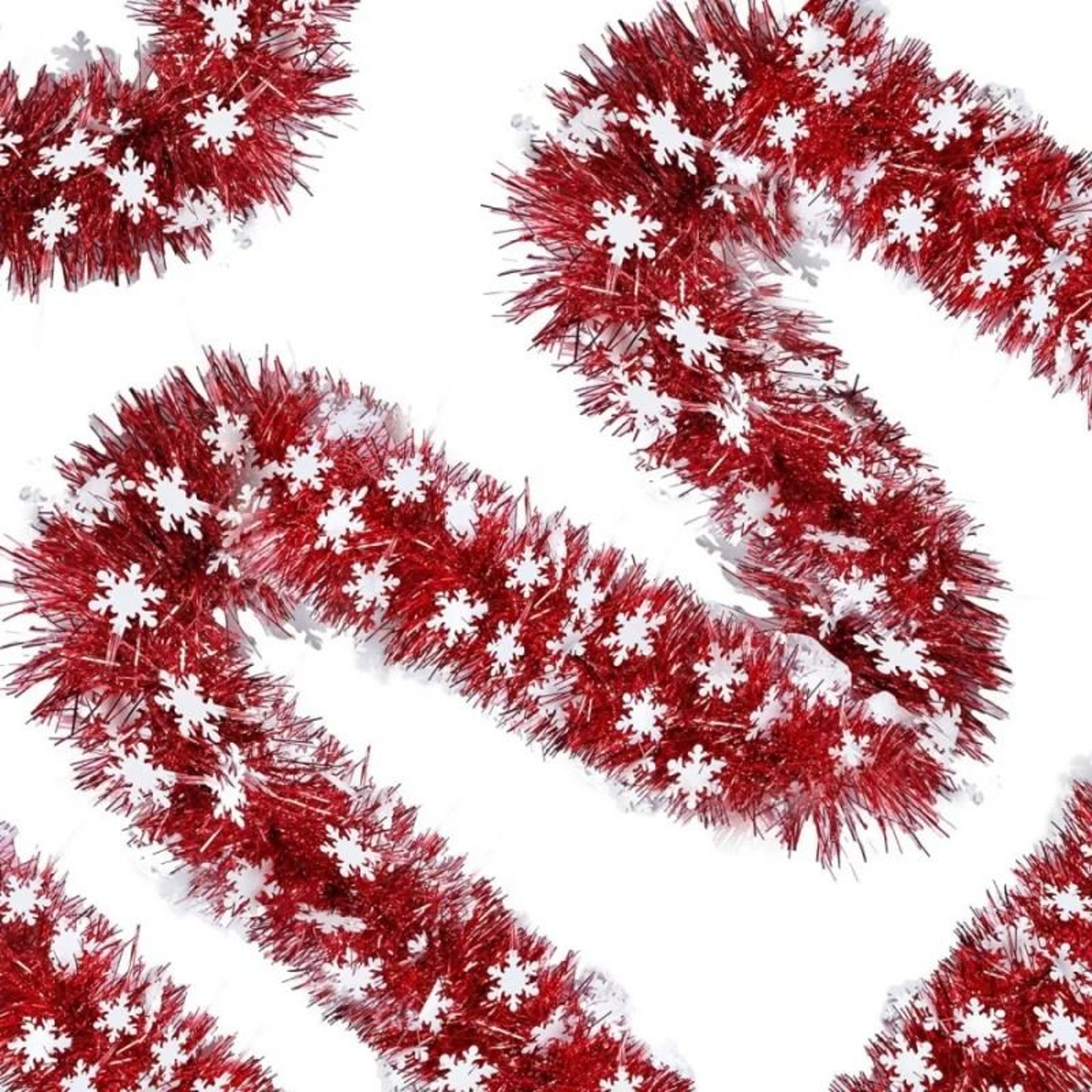 Christmas Tinsel Snowflake Garland Hanging Decoration For Home And Store 5