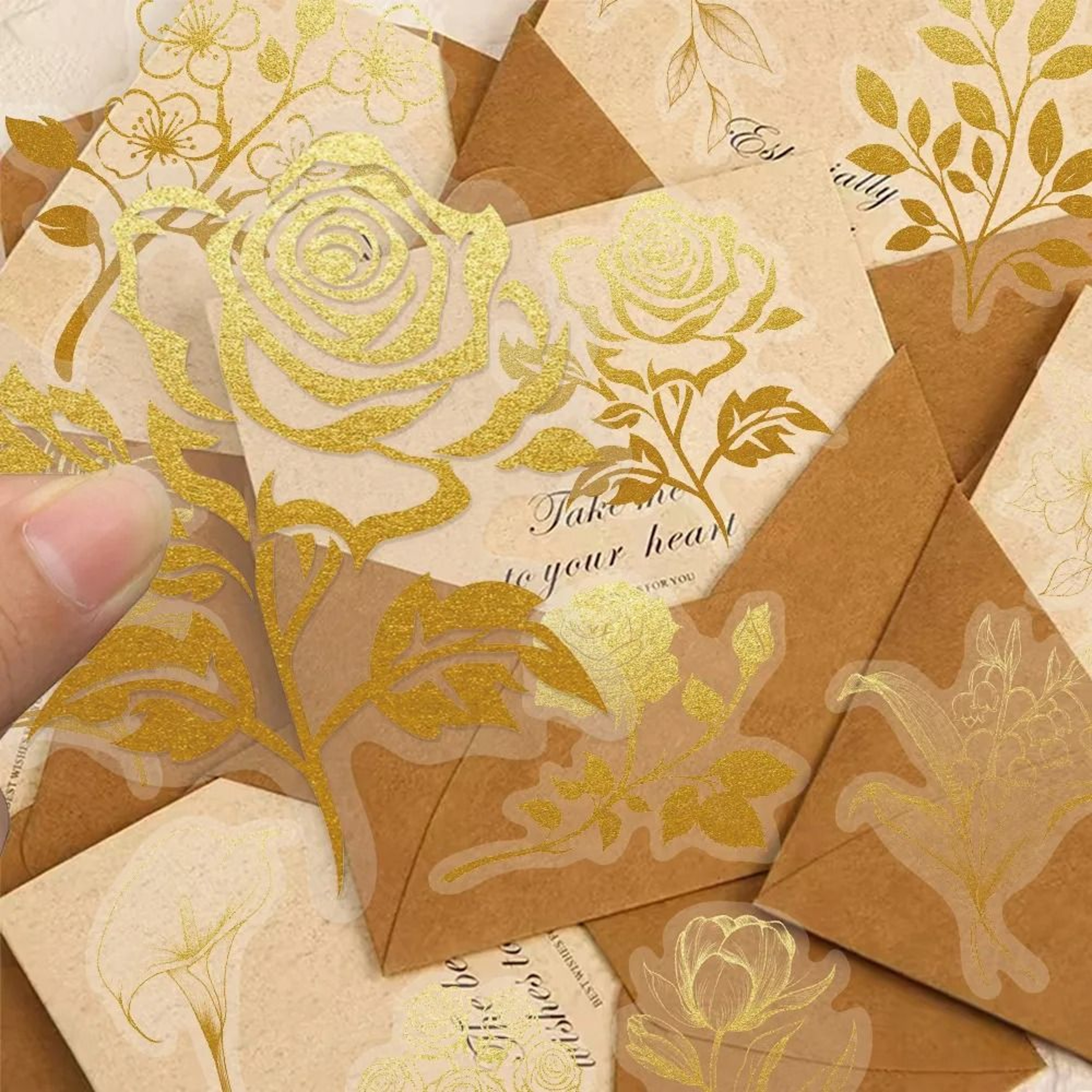Transparent Floral Self Adhesive Stickers Set 0