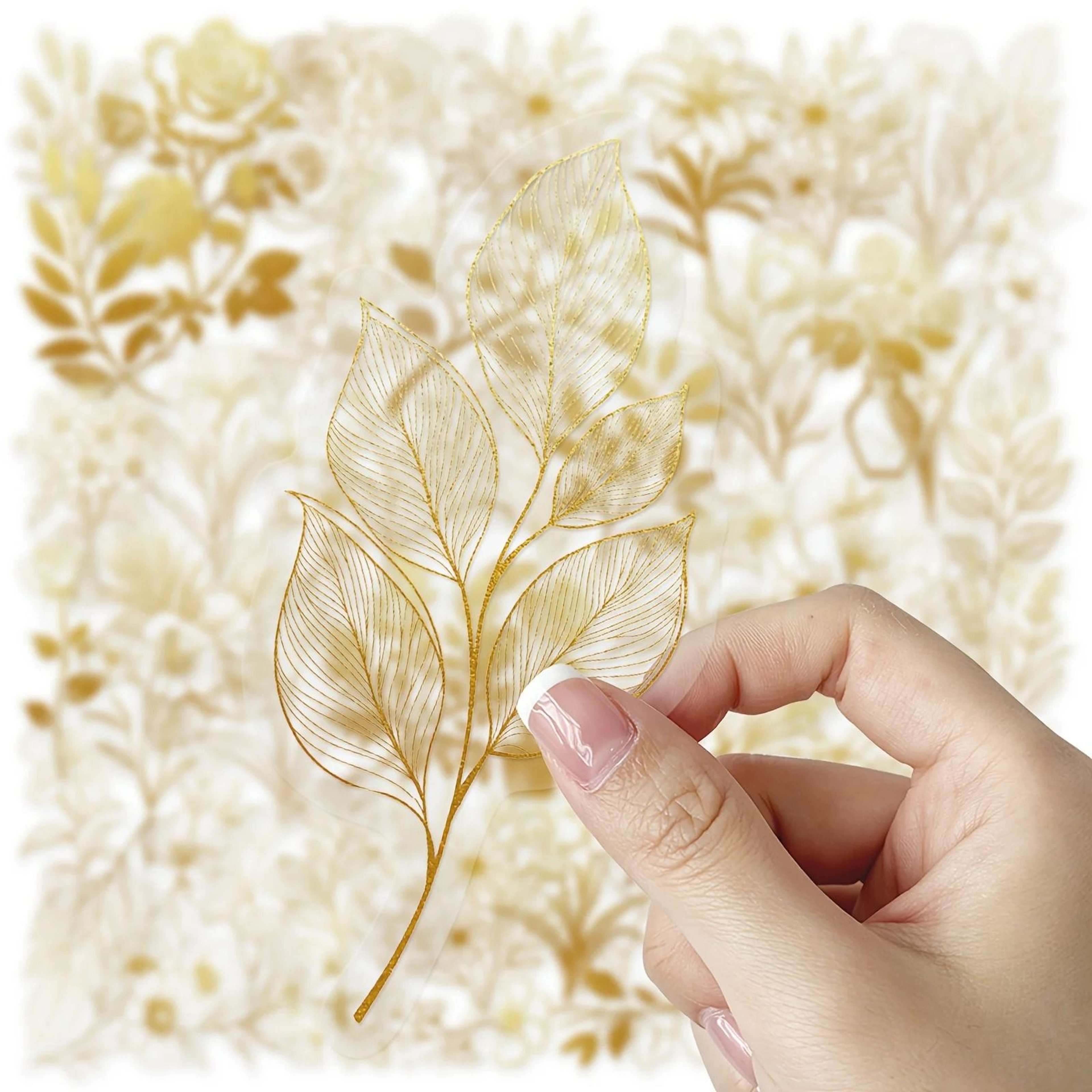 Transparent Floral Self Adhesive Stickers Set 4