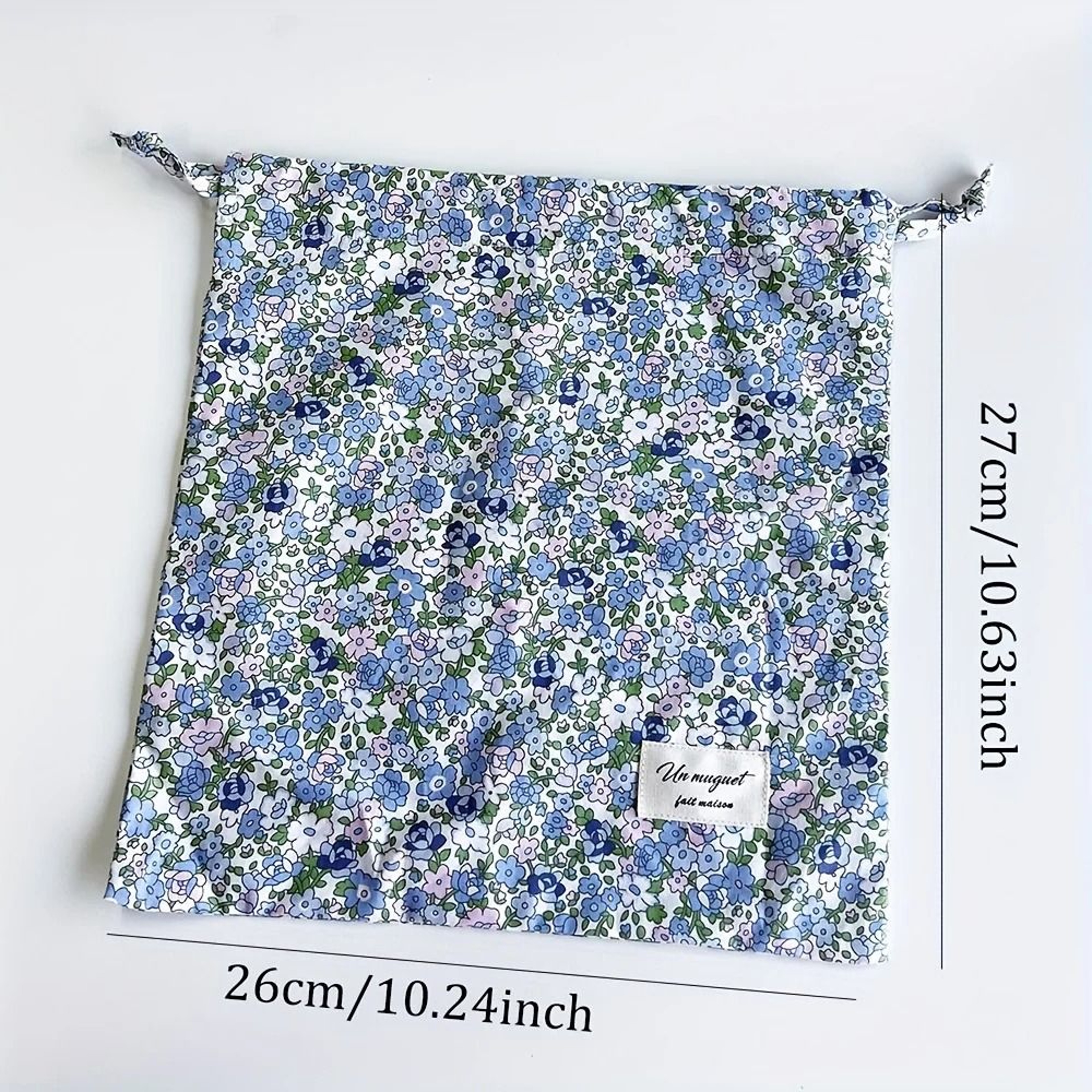 Vintage Floral Print Drawstring Organizer Bag For Women 3