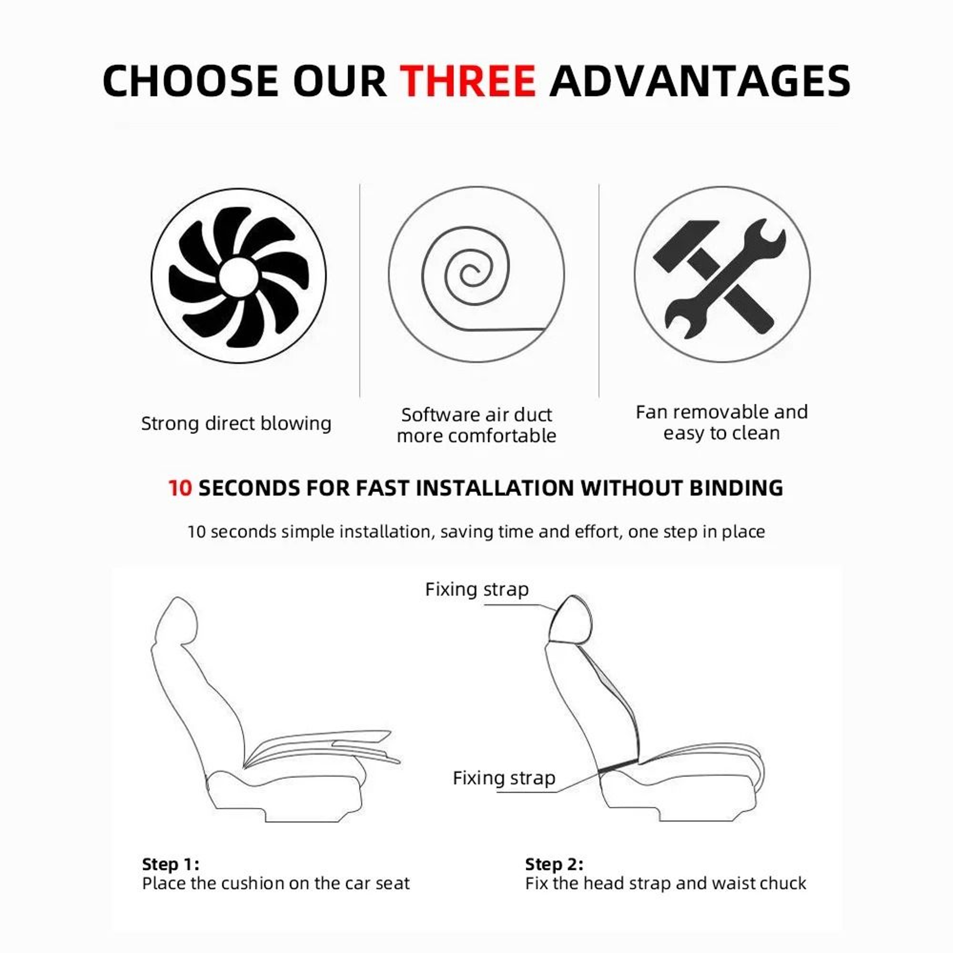 Universal Summer Cool Air Seat Cushion 1