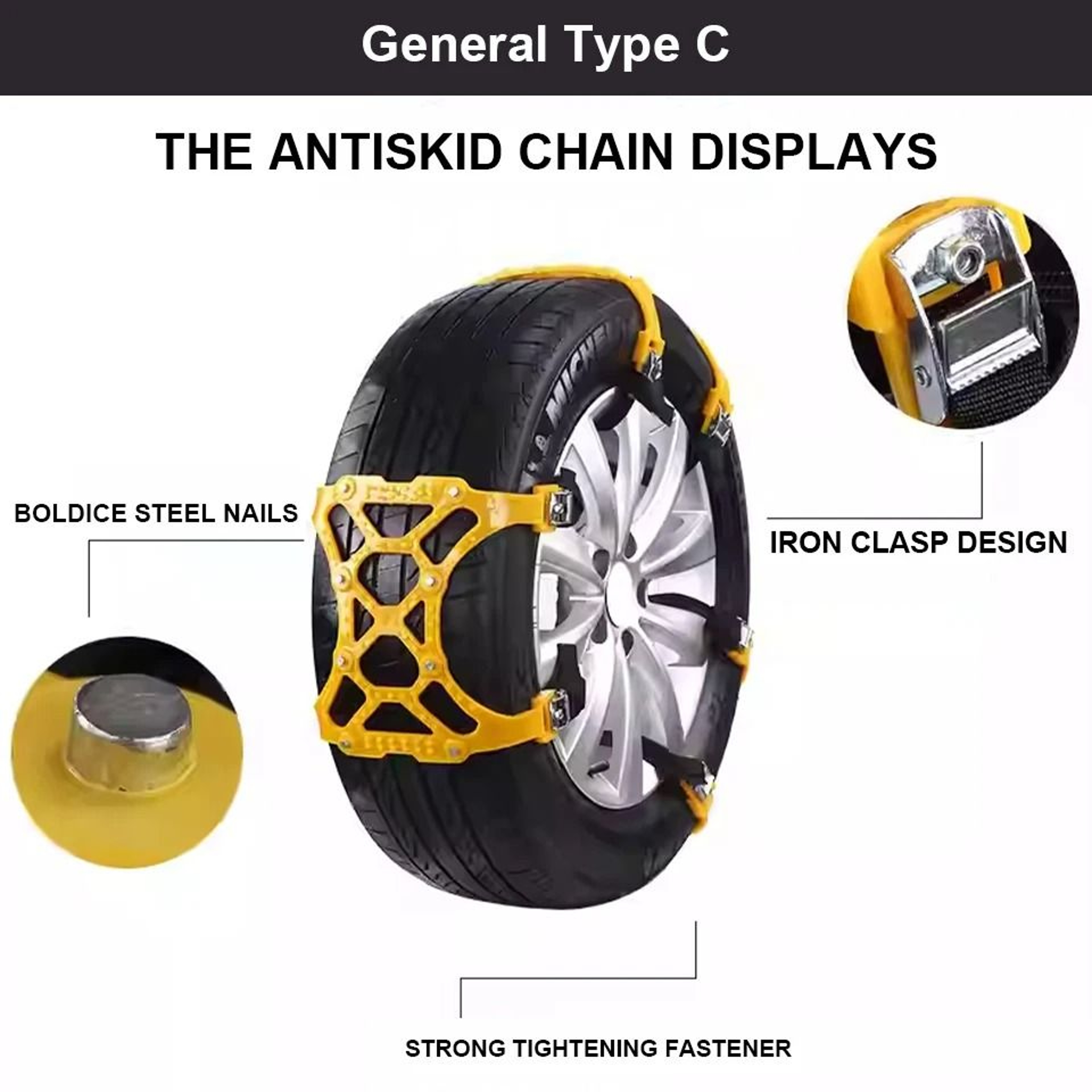 Universal Anti Slip Tire Traction Chains 2