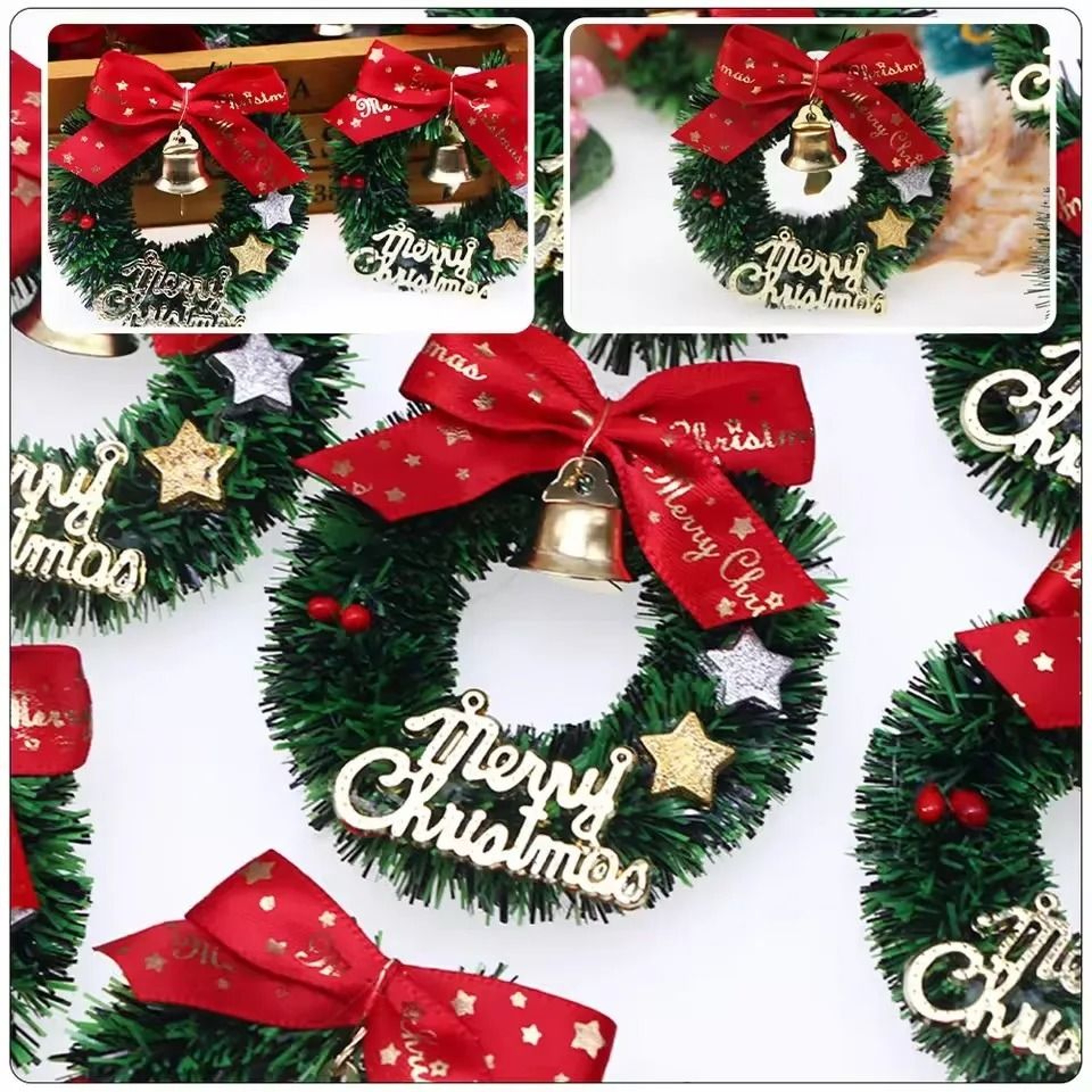 Miniature Festive Evergreen Wreaths 10 Pack 3