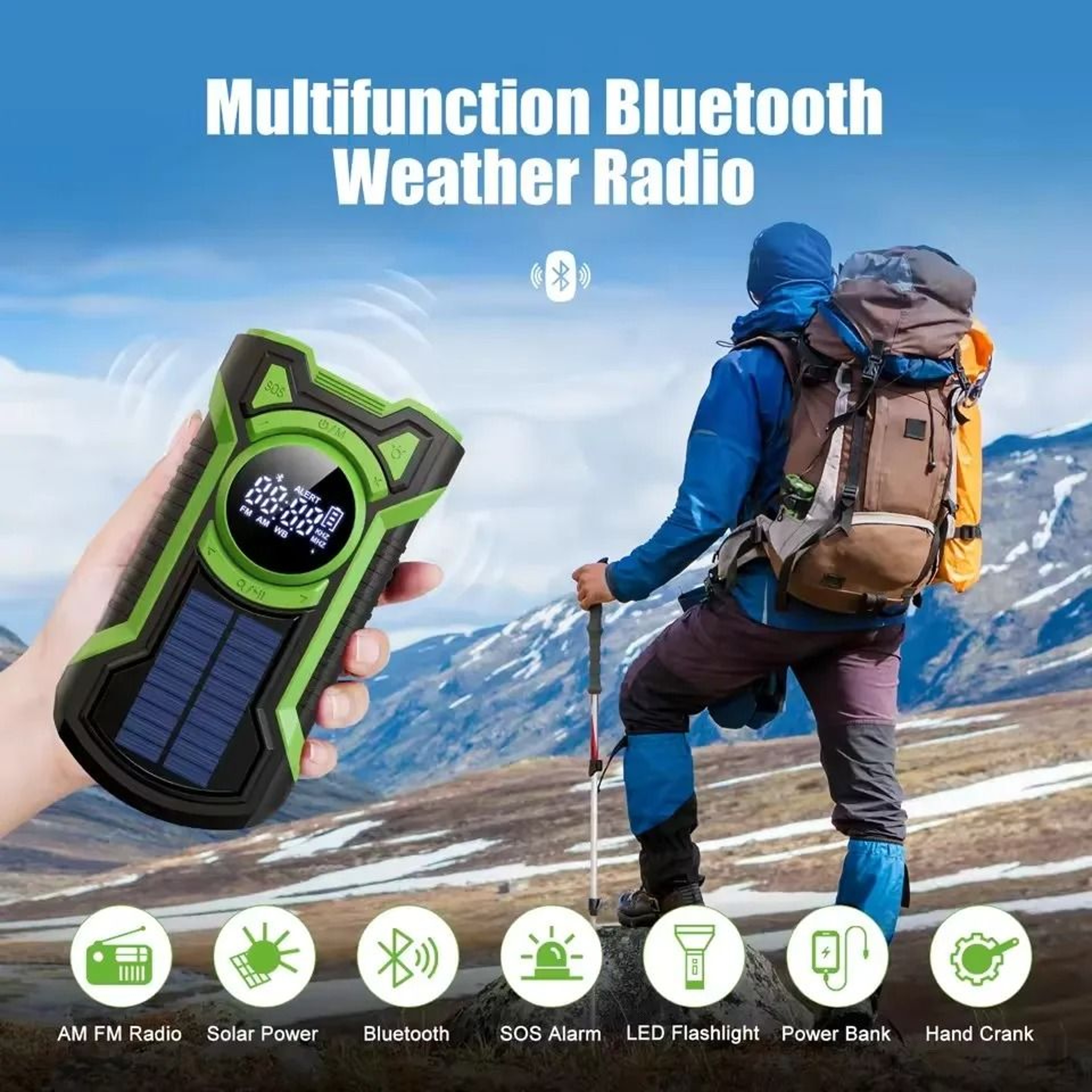 5000mAh Emergency Solar Hand Crank Radio 3