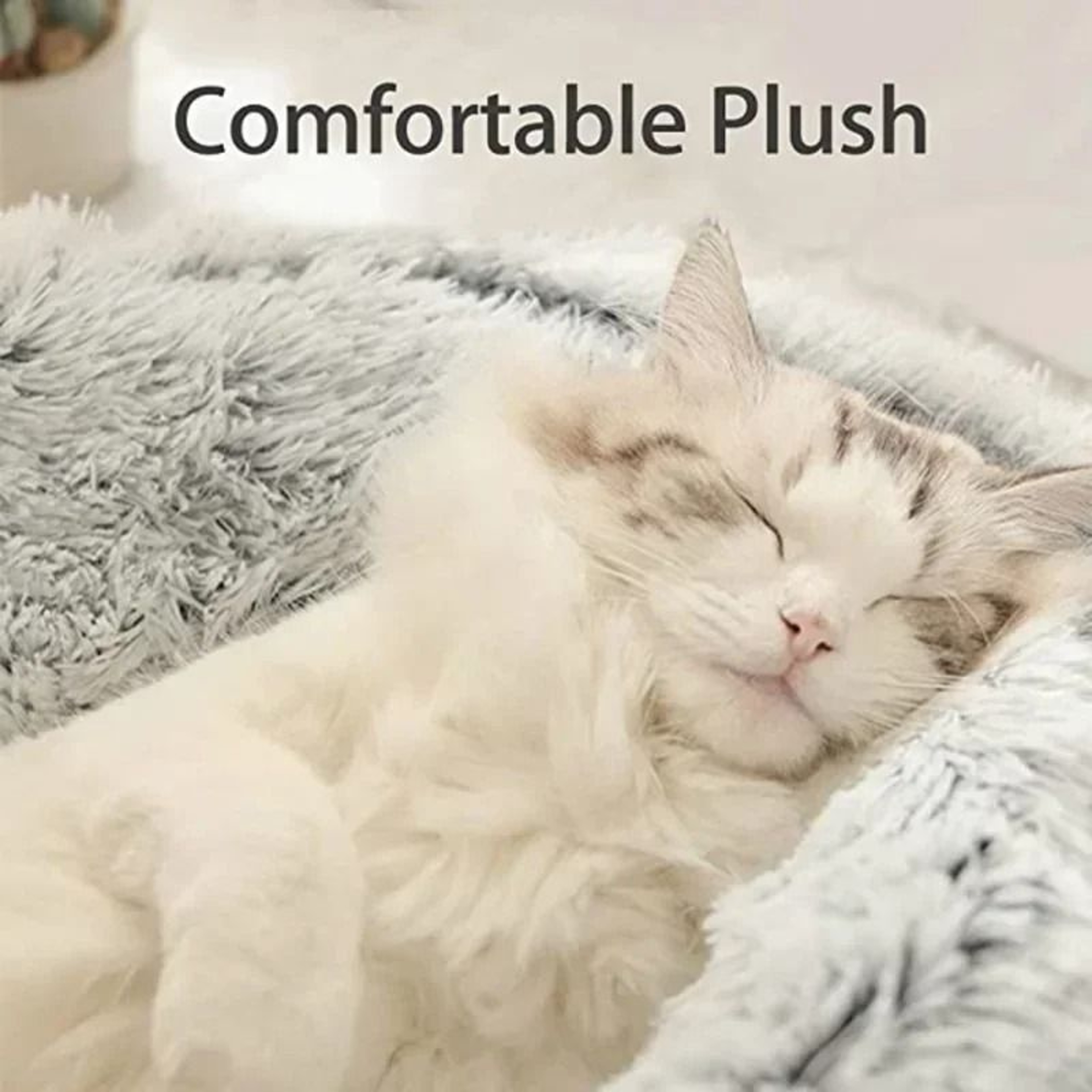 2 In 1 Plush Round Pet Bed And Sleep Bag 1