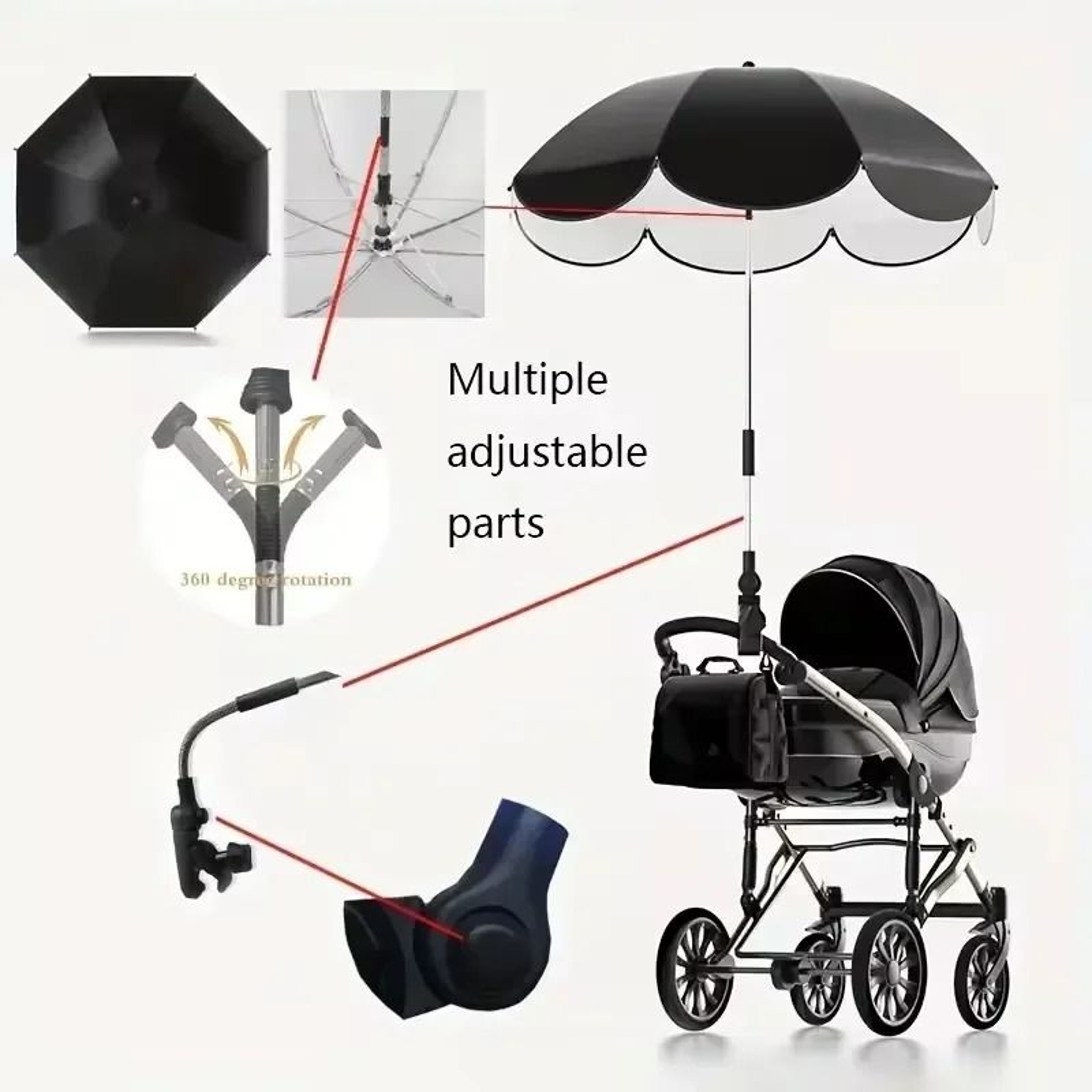 Universal Baby Stroller Sunshade Umbrella 3