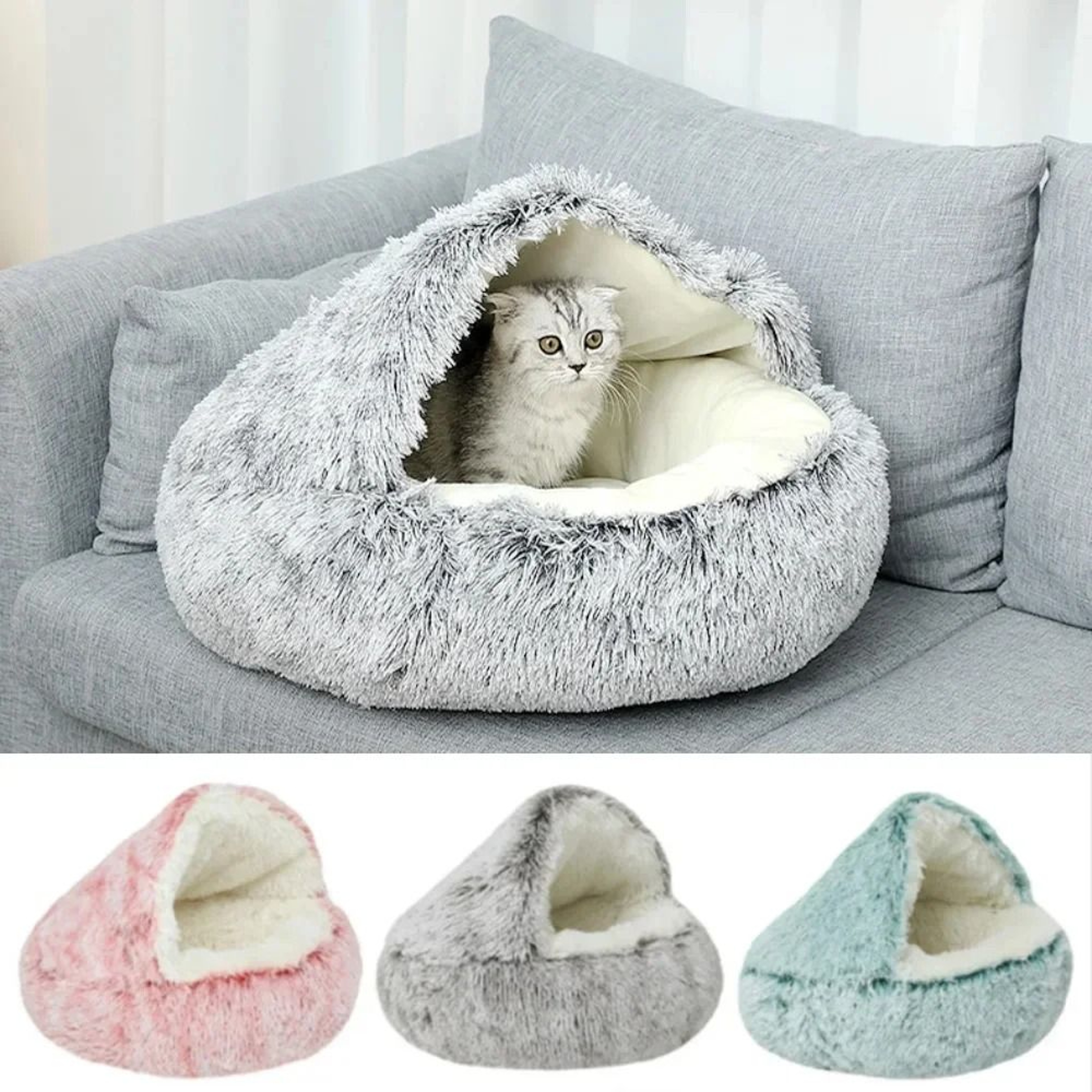 Plush Hooded AntiAnxiety Pet Sanctuary 0