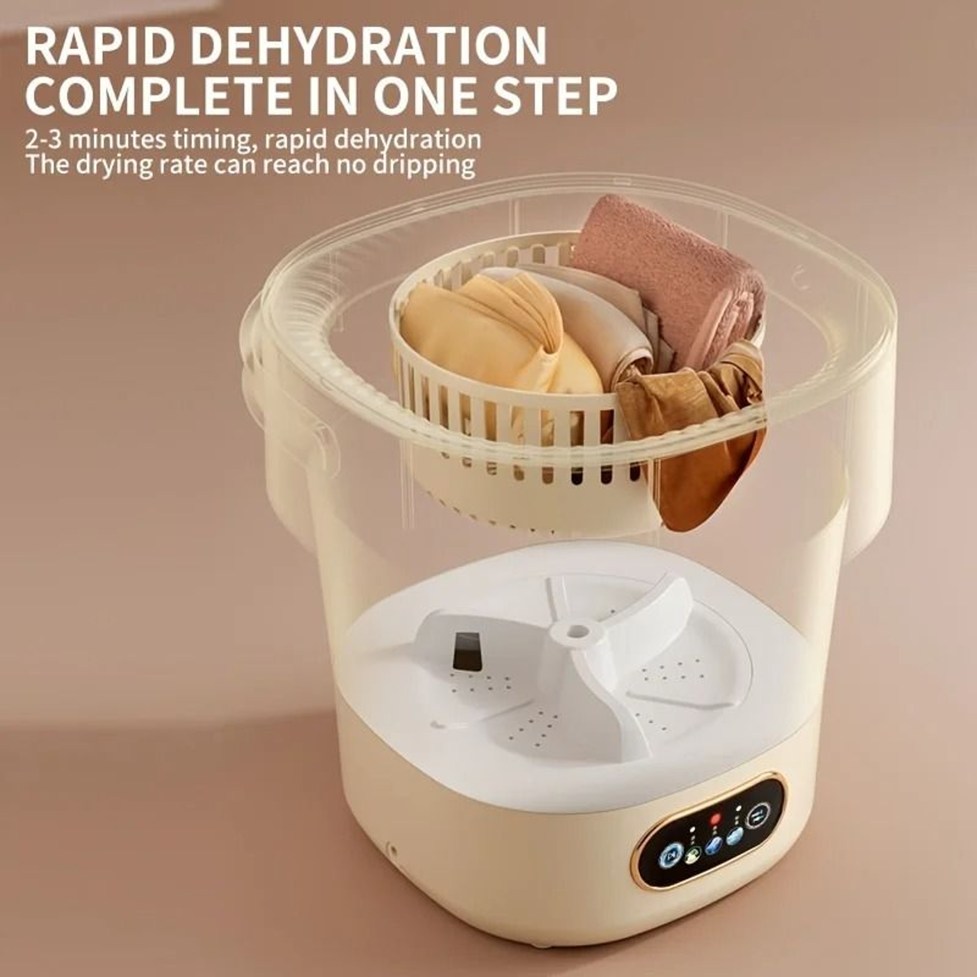 Travel Ready Collapsible 15L Washer  Spin Dryer 4
