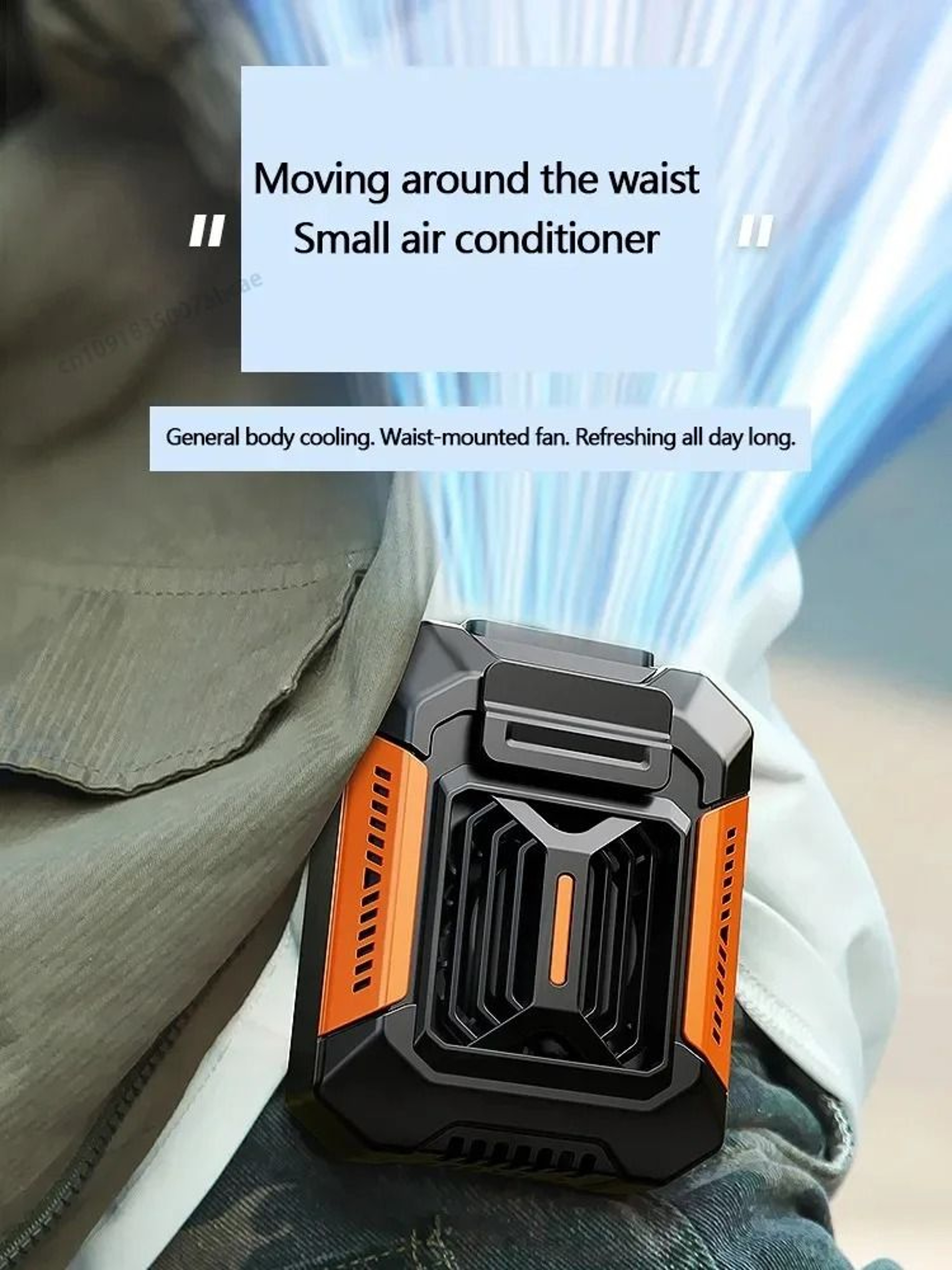 Portable Wearable Belt Clip Fan And Personal Power Bank 0