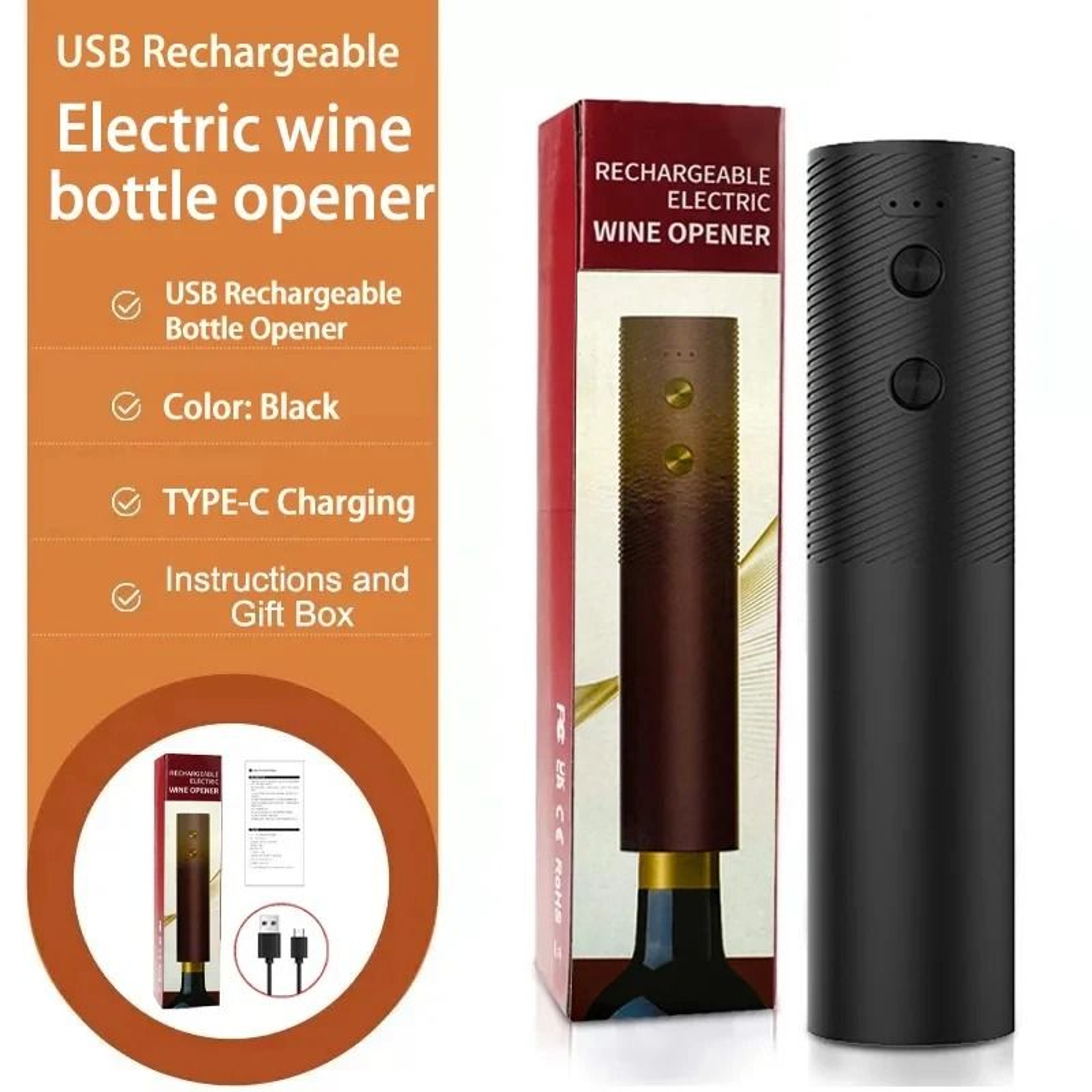 Professional Rechargeable Automatic Electric Wine Opener 6