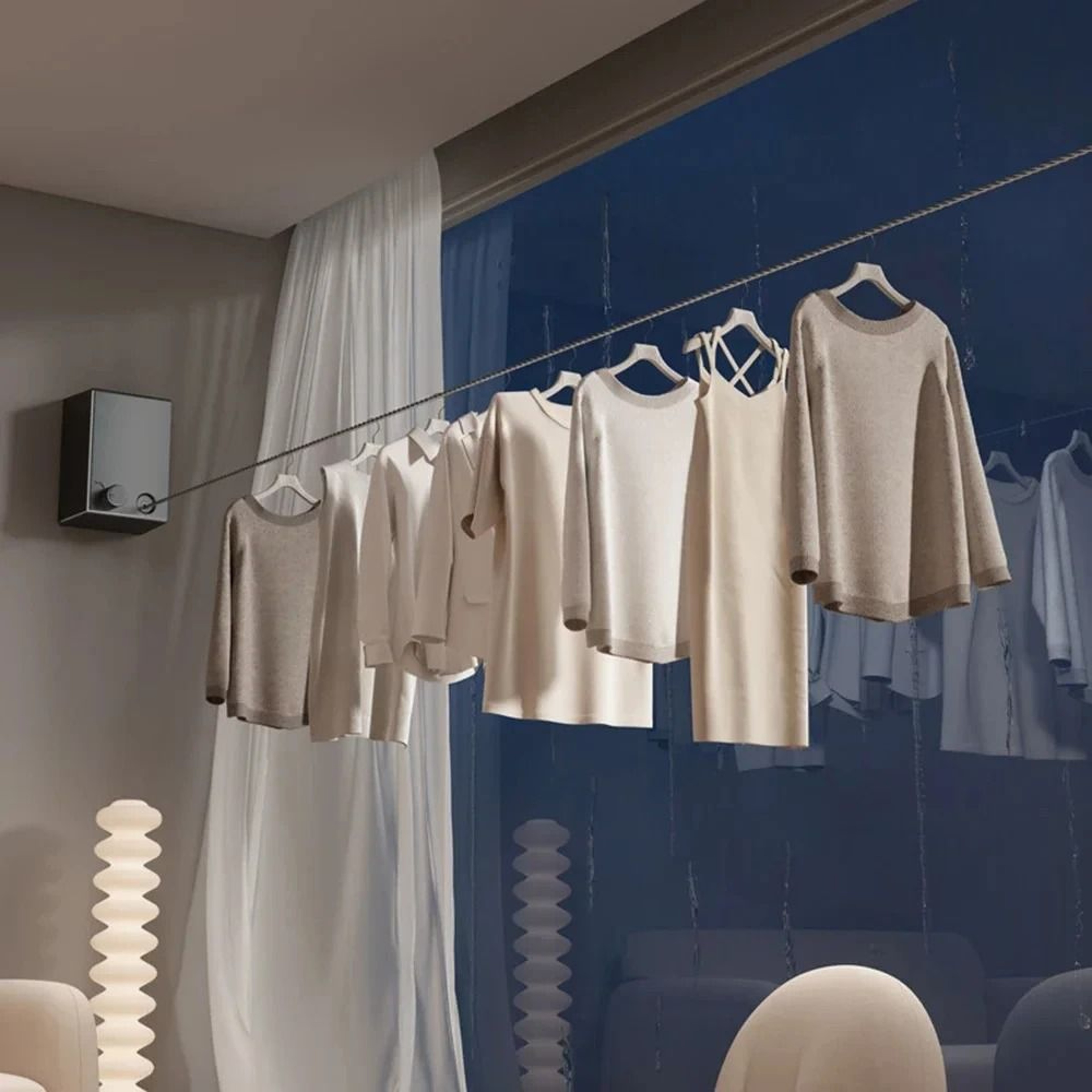 Heavy Duty Retractable Stainless Steel Clothesline 1