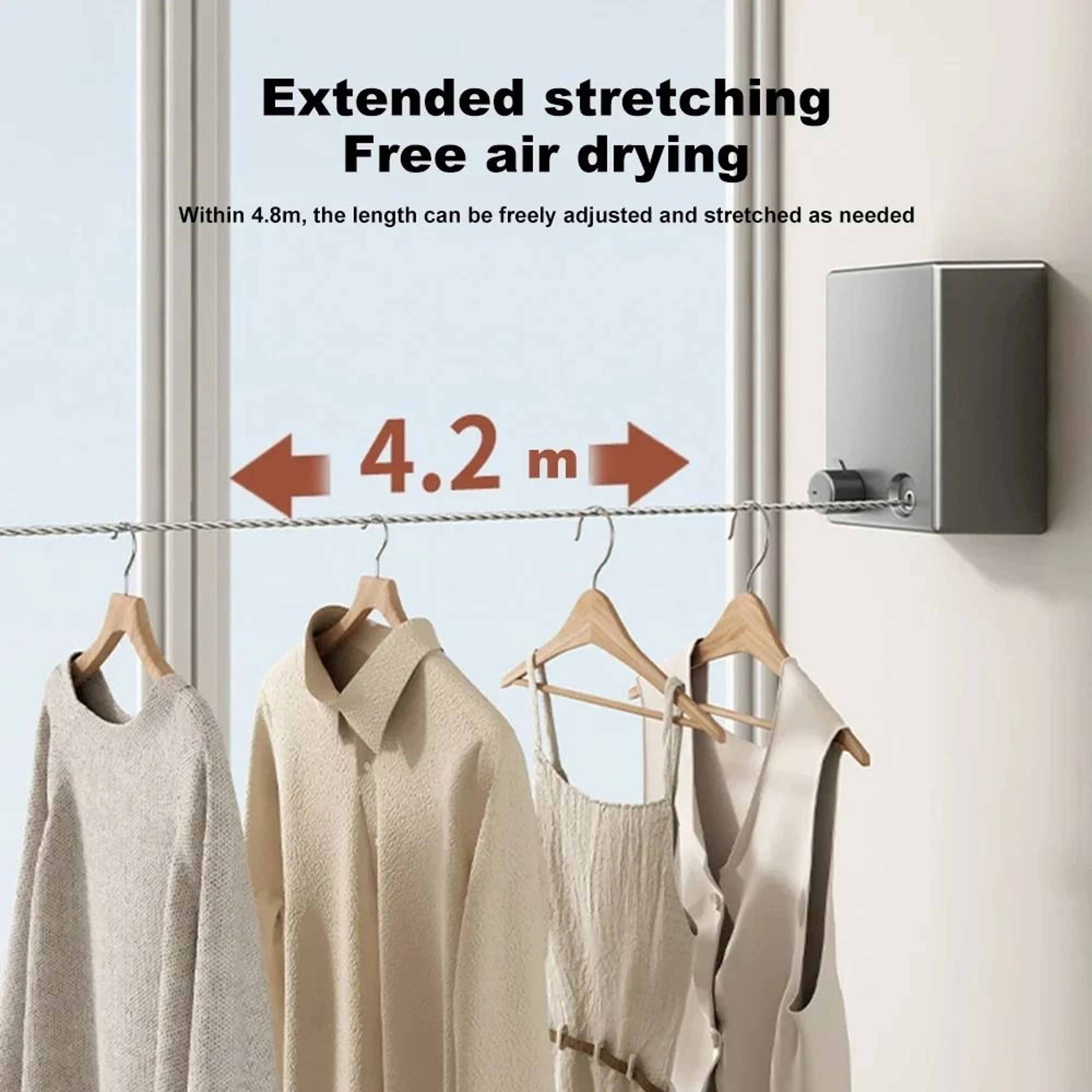 Heavy Duty Retractable Stainless Steel Clothesline 2