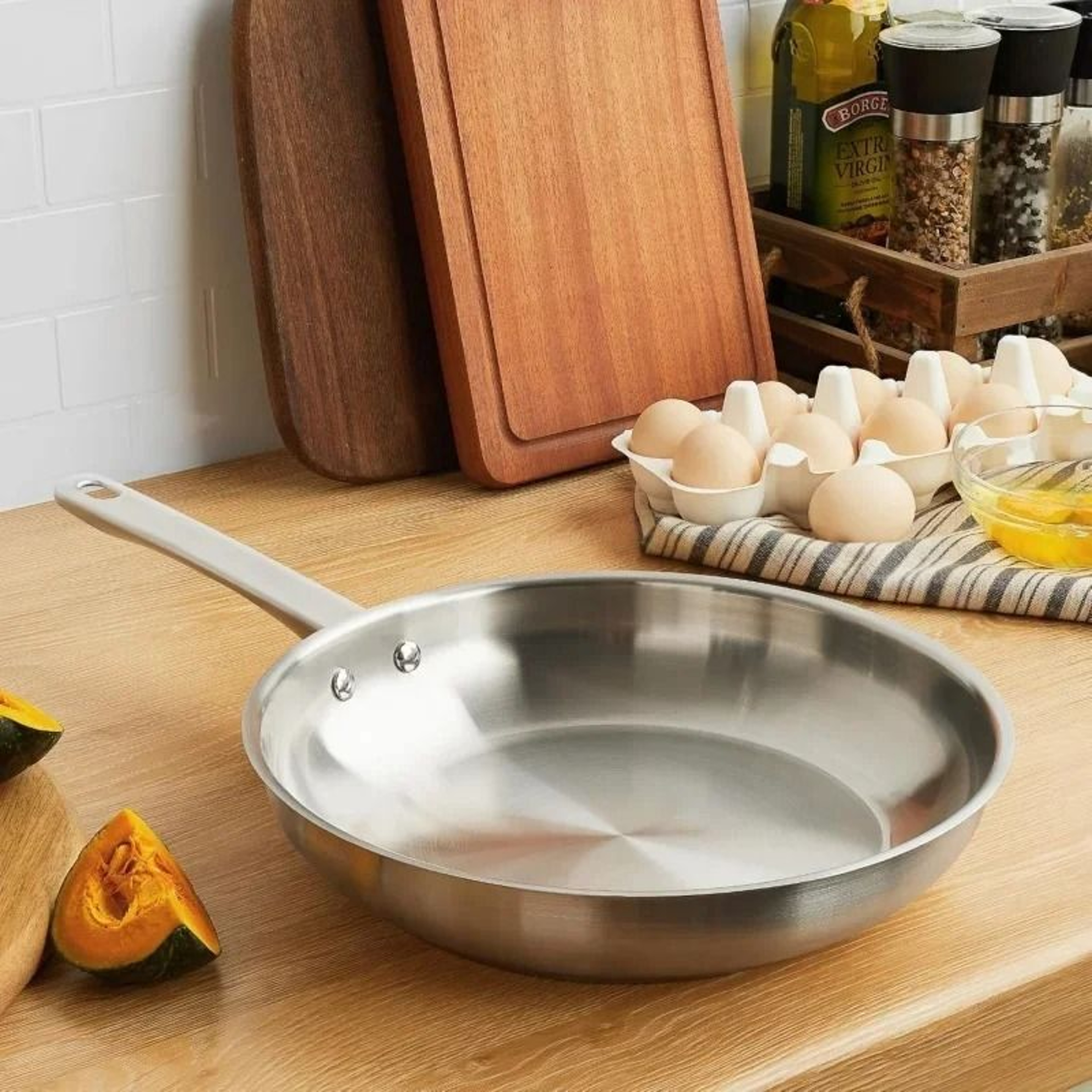 Professional Stainless Steel Uncoated Frying Pan Series 2