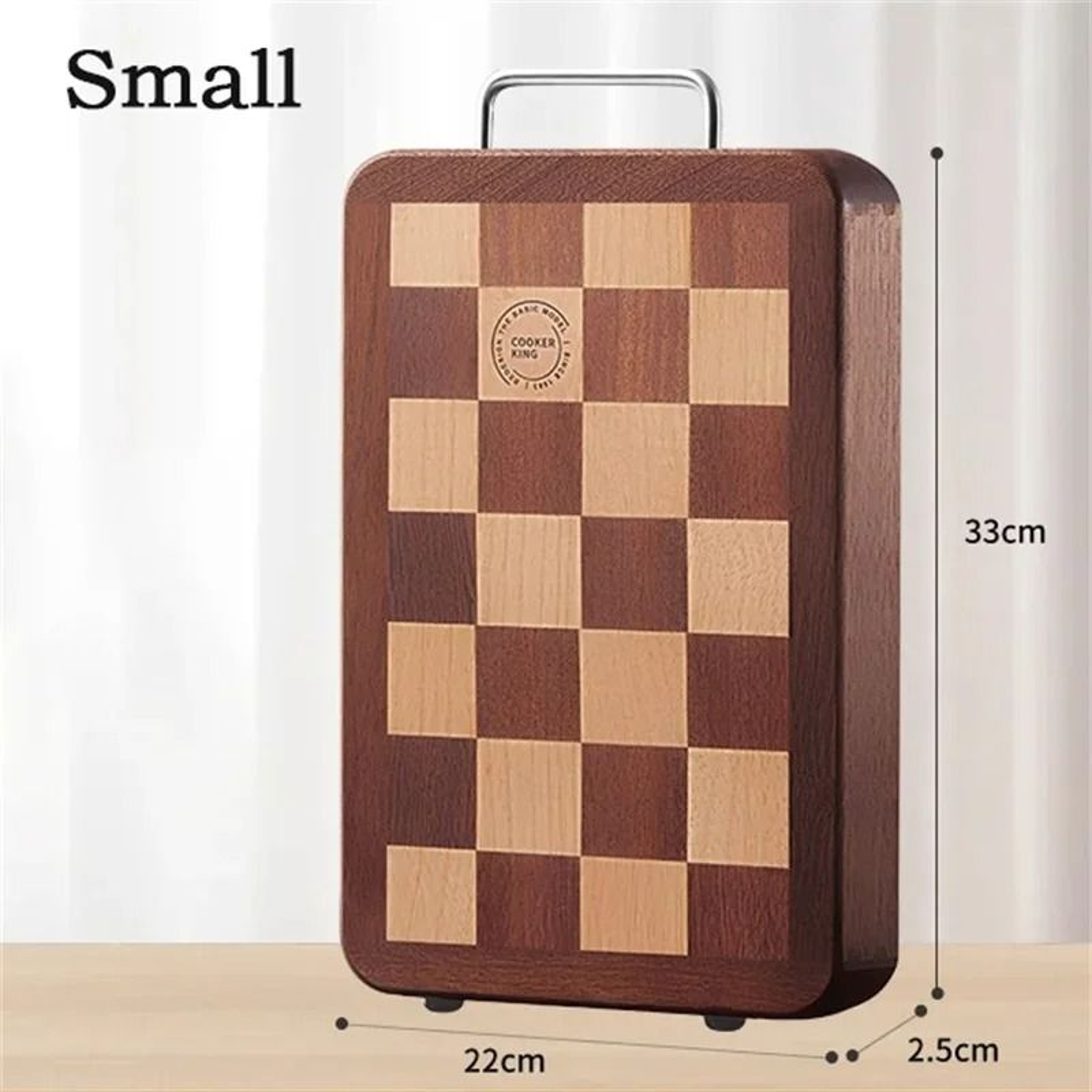 Artisan Chessboard Patterned Solid Wood Culinary Board 5