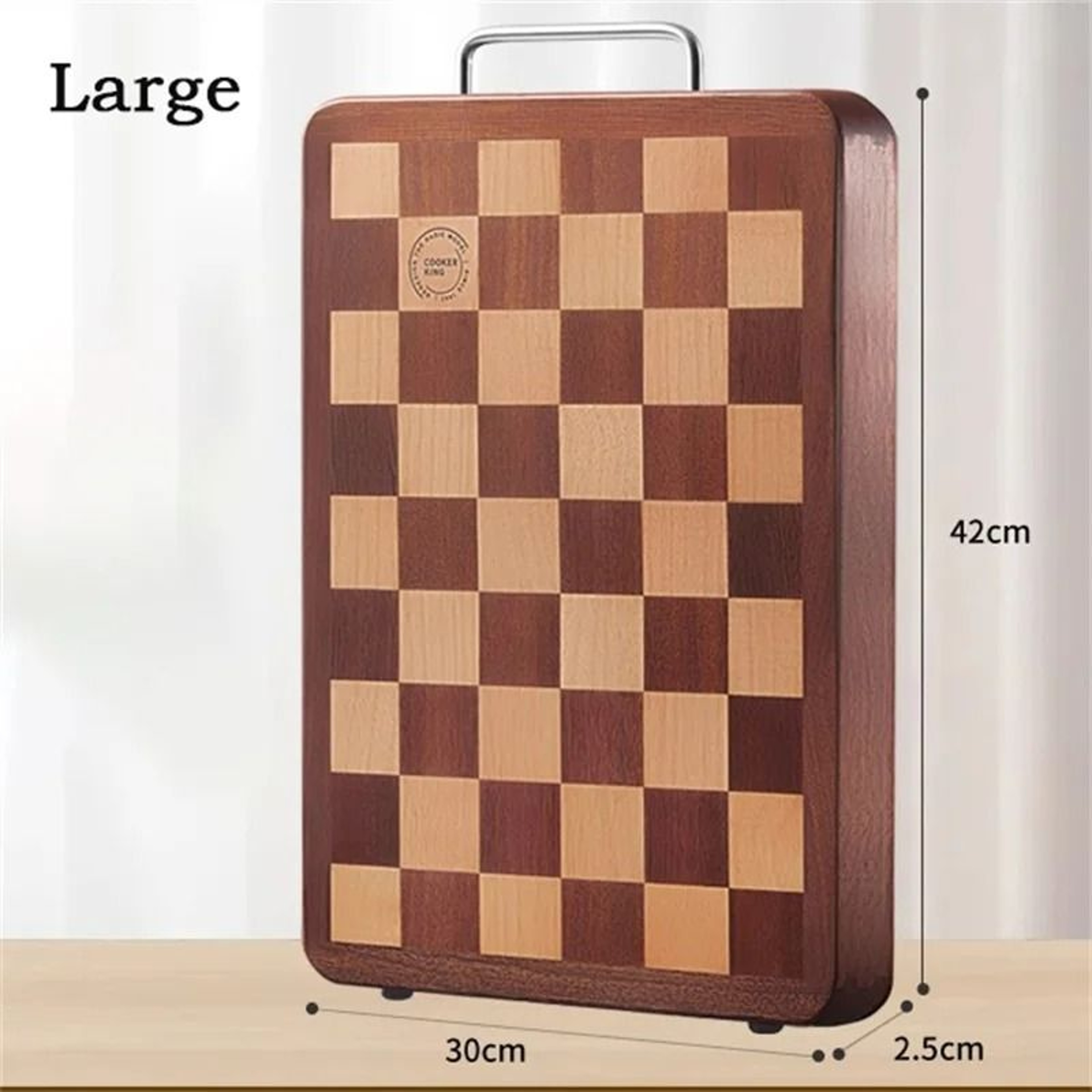 Artisan Chessboard Patterned Solid Wood Culinary Board 7